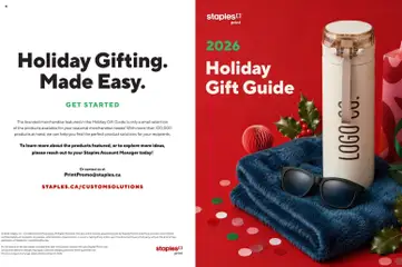 Un aperçu du dépliant Staples flyer - Holiday gift guide du magasin Staples est valide à partir 10 sept. 2026