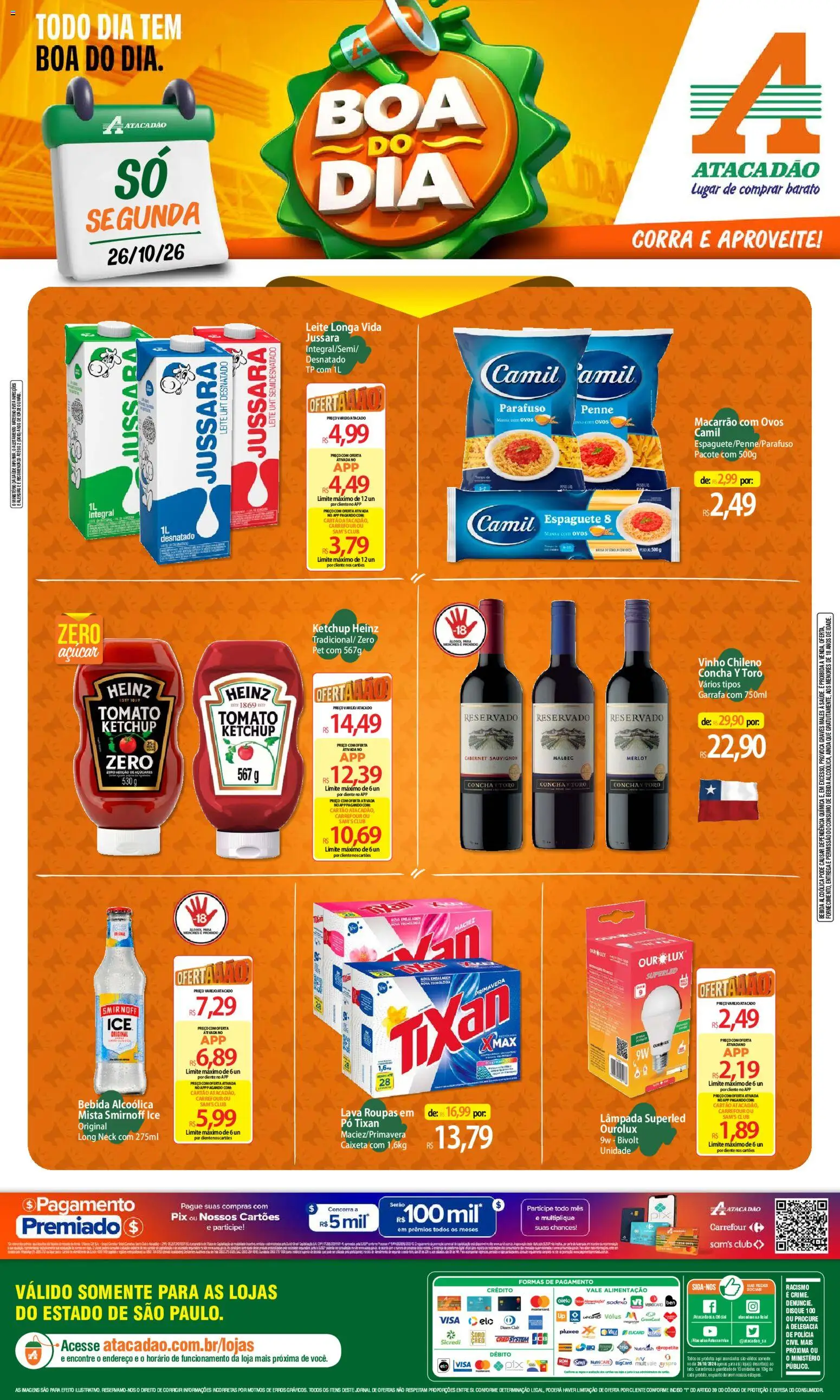 Pré-Visualização do folheto "Atacadão ofertas - SP" da loja Atacadão válido a partir de 26/10/2026