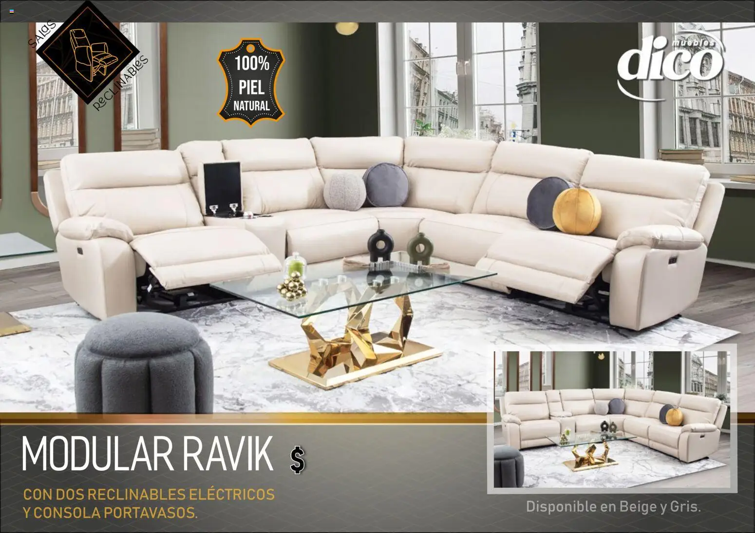 Vista previa las ofertas de la tienda Muebles Dico - Catálogo Salas reclinables desde el 01/01/2026 - Modular