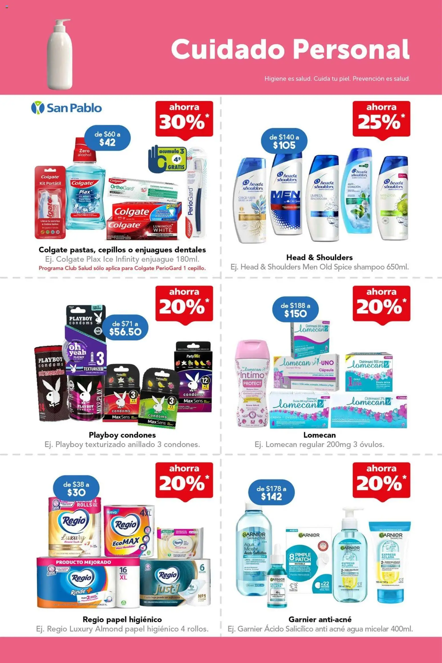 Vista previa las ofertas de la tienda Farmacia San Pablo - Farmacia San Pablo catálogo desde el 14/06/2026 - Agua, Manzana, Shampoo, Alcohol, Crema, Papel higiénico, Carbón activado, Head & Shoulders
