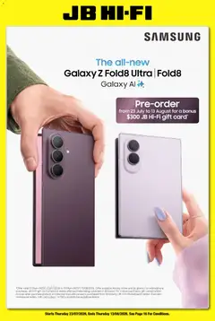 Preview of catalogue JB Hi-Fi Samsung Galaxy Z Fold8 from shop JB Hi-Fi valid 23/07/2026