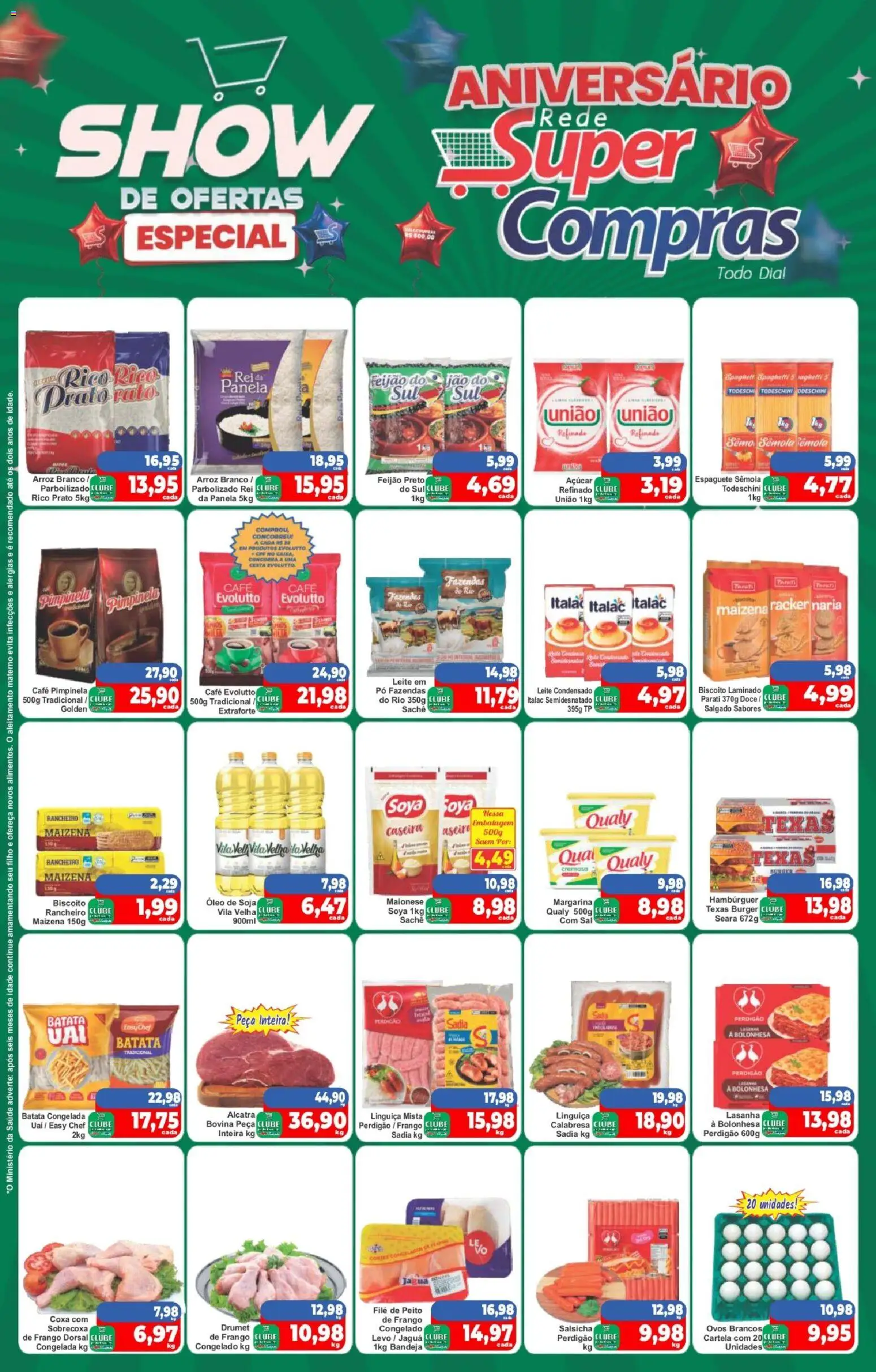 Pré-Visualização do folheto "Rede Super Compras - Ofertas da semana" da loja Rede Super Compras válido a partir de 31/07/2026 - Sal, Óleo, Feijão, Batata, Maionese, Pó, Bandeja, Espaguete