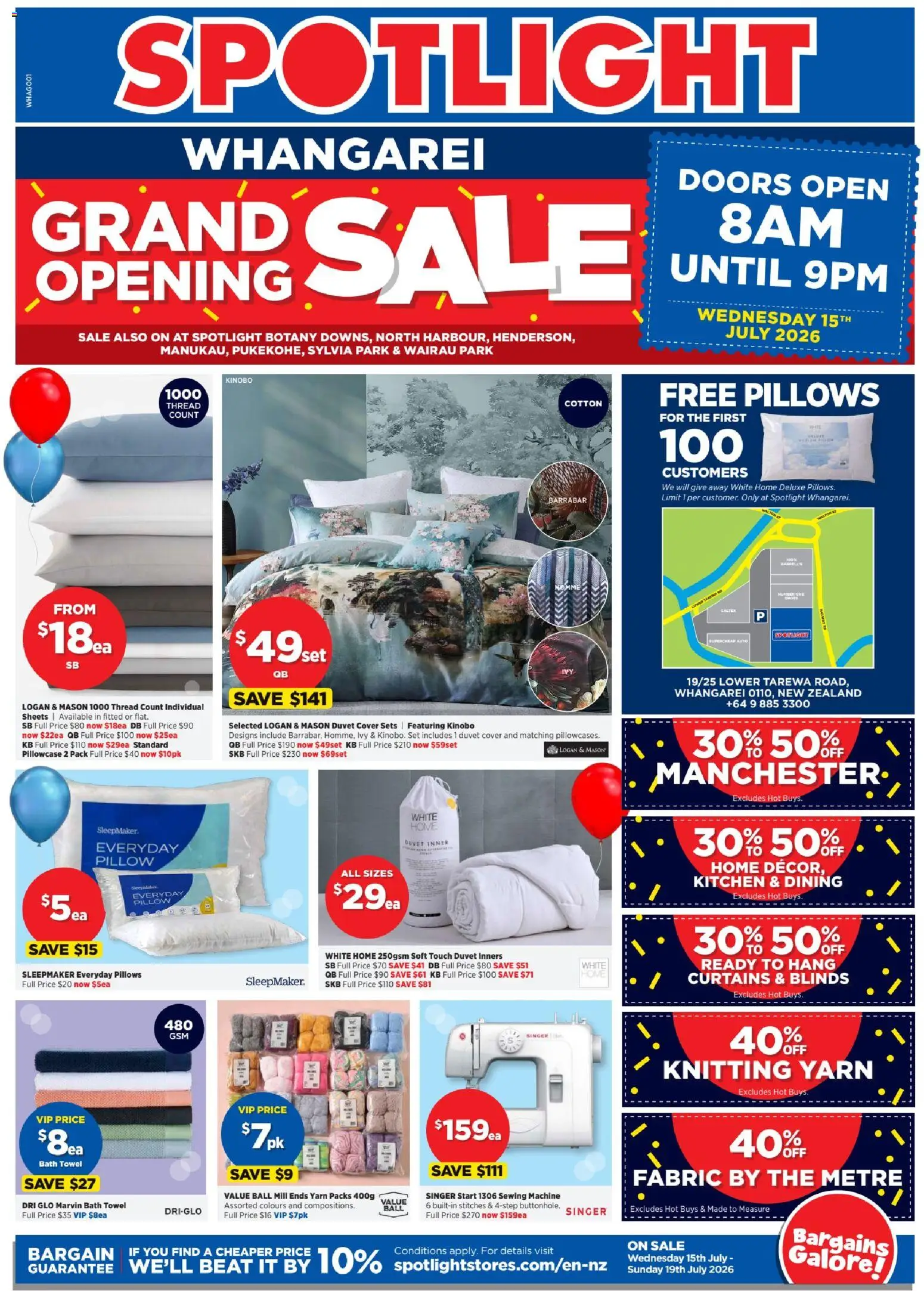 Preview of catalogue Spotlight Whangarei Grand Opening Sale from shop Spotlight valid 13 Jul 2026
