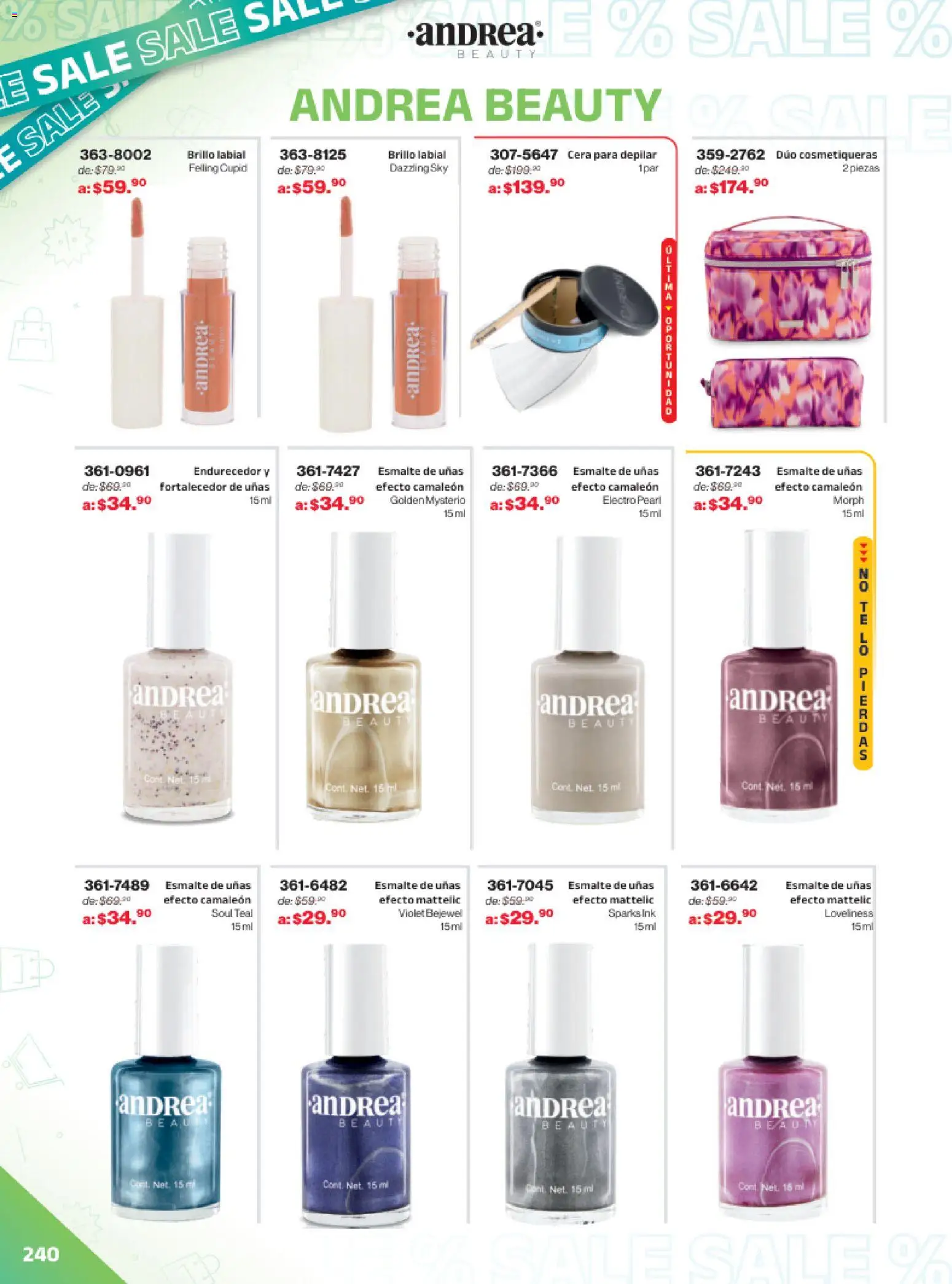Vista previa las ofertas de la tienda Andrea - Catálogo Outlet desde el 21/12/2025 - Cera, Brillo, Esmalte de uñas