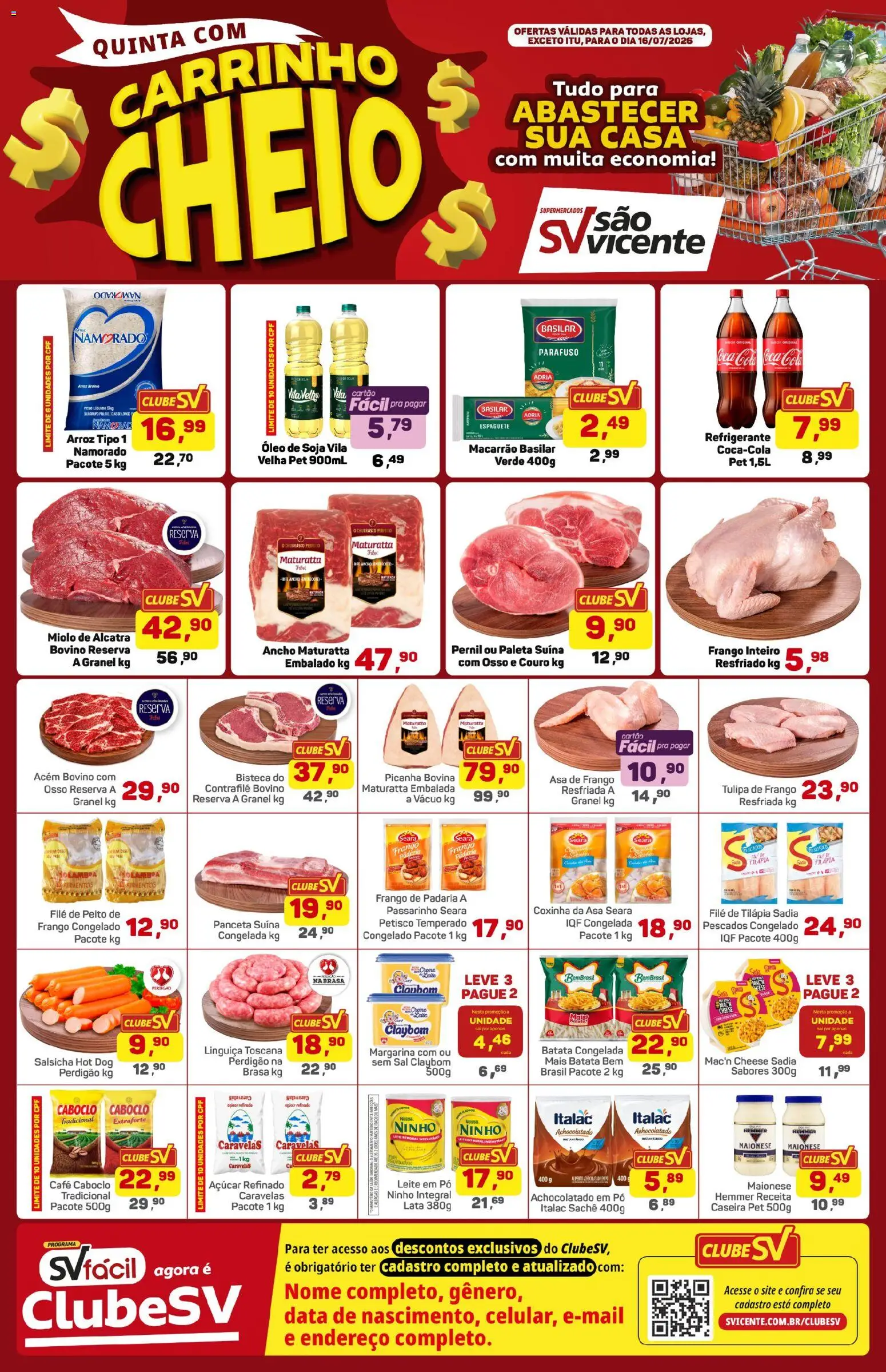 Pré-Visualização do folheto "Supermercados São Vicente - Ofertas da semana" da loja Supermercados São Vicente válido a partir de 16/07/2026