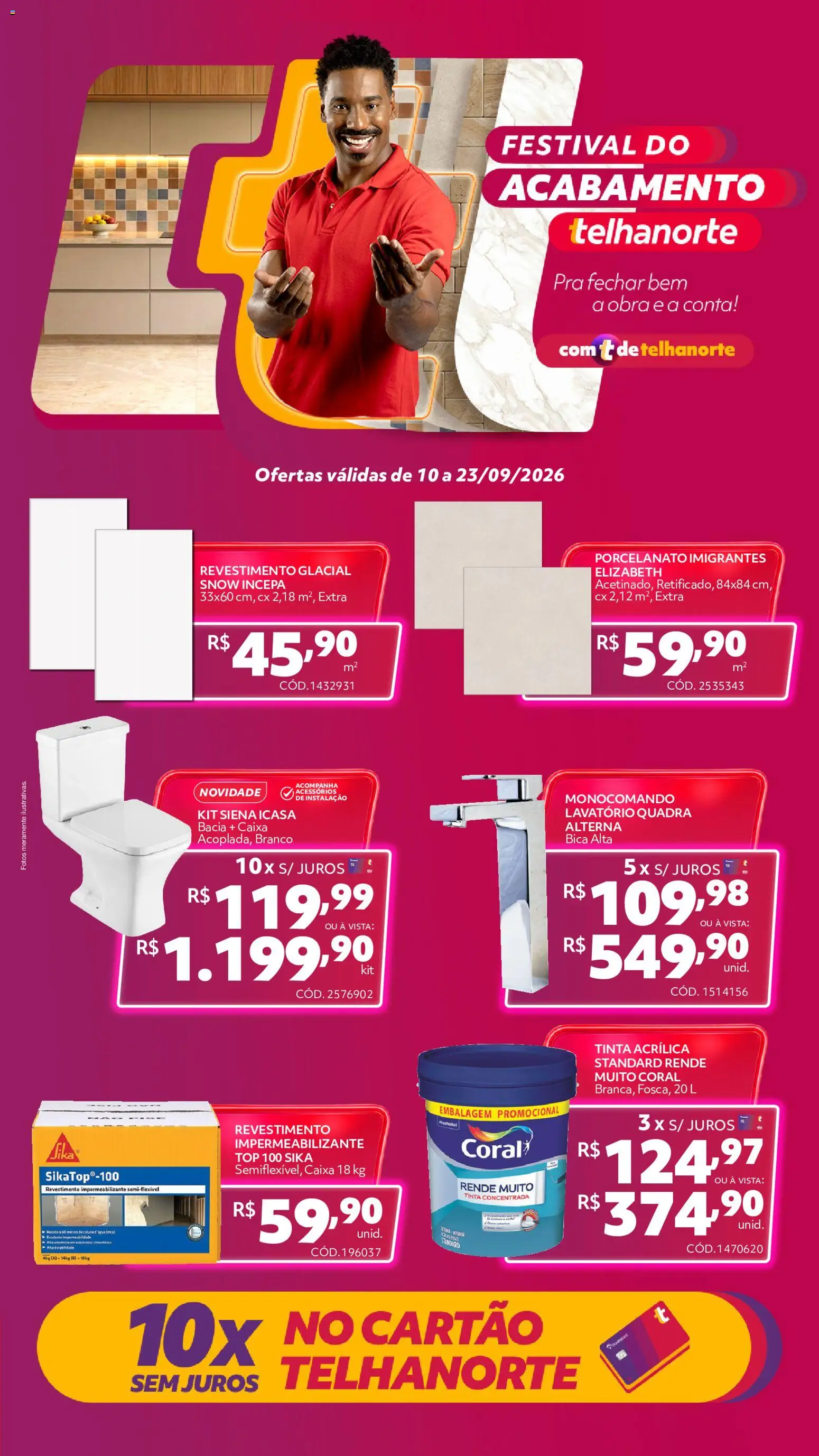 Pré-Visualização do folheto "Telhanorte - Ofertas atuais" da loja Telhanorte válido a partir de 10/09/2026