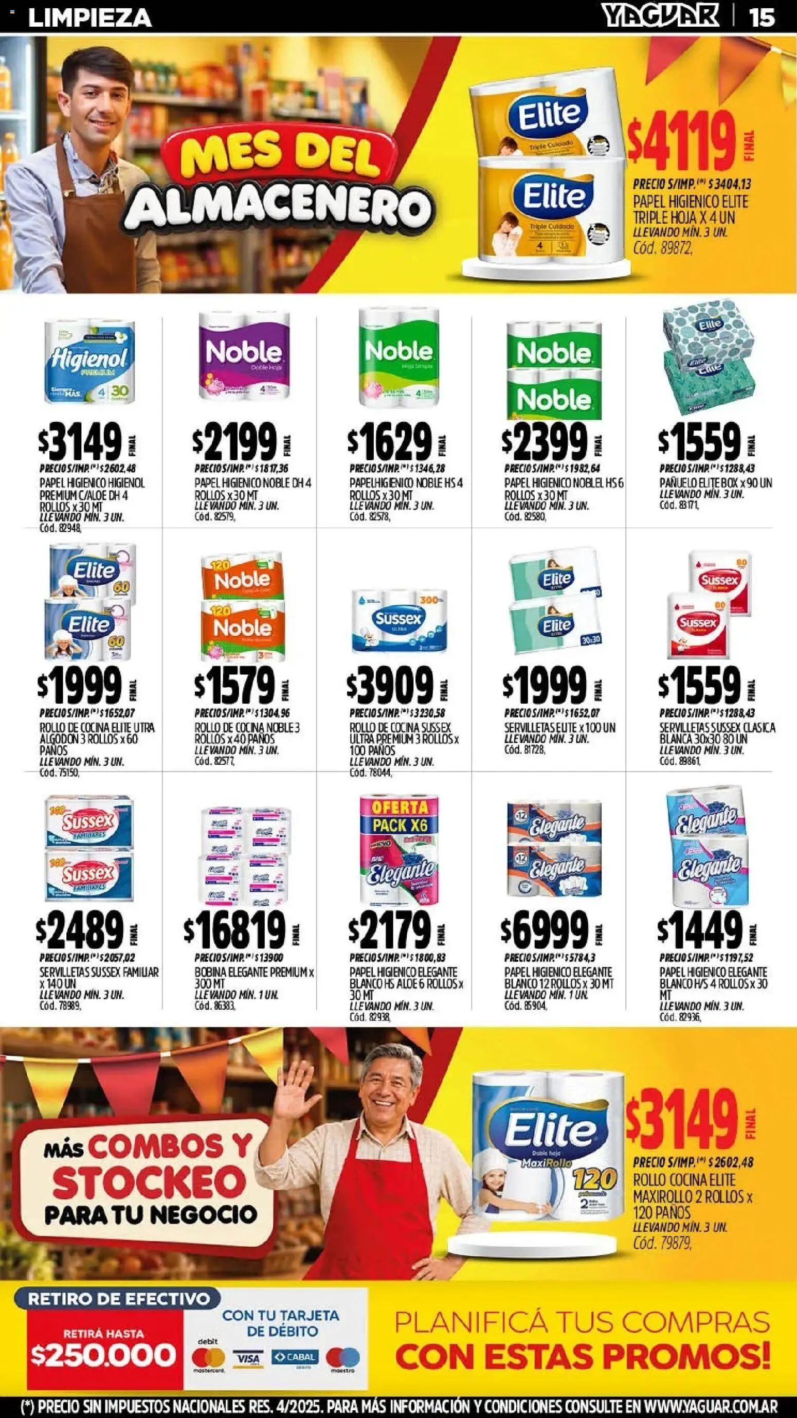 Vista previa del folleto de la tienda Yaguar válido desde el 28/09/2026 - Cocina, Papel higiénico, Algodón, Pañuelo, Servilletas