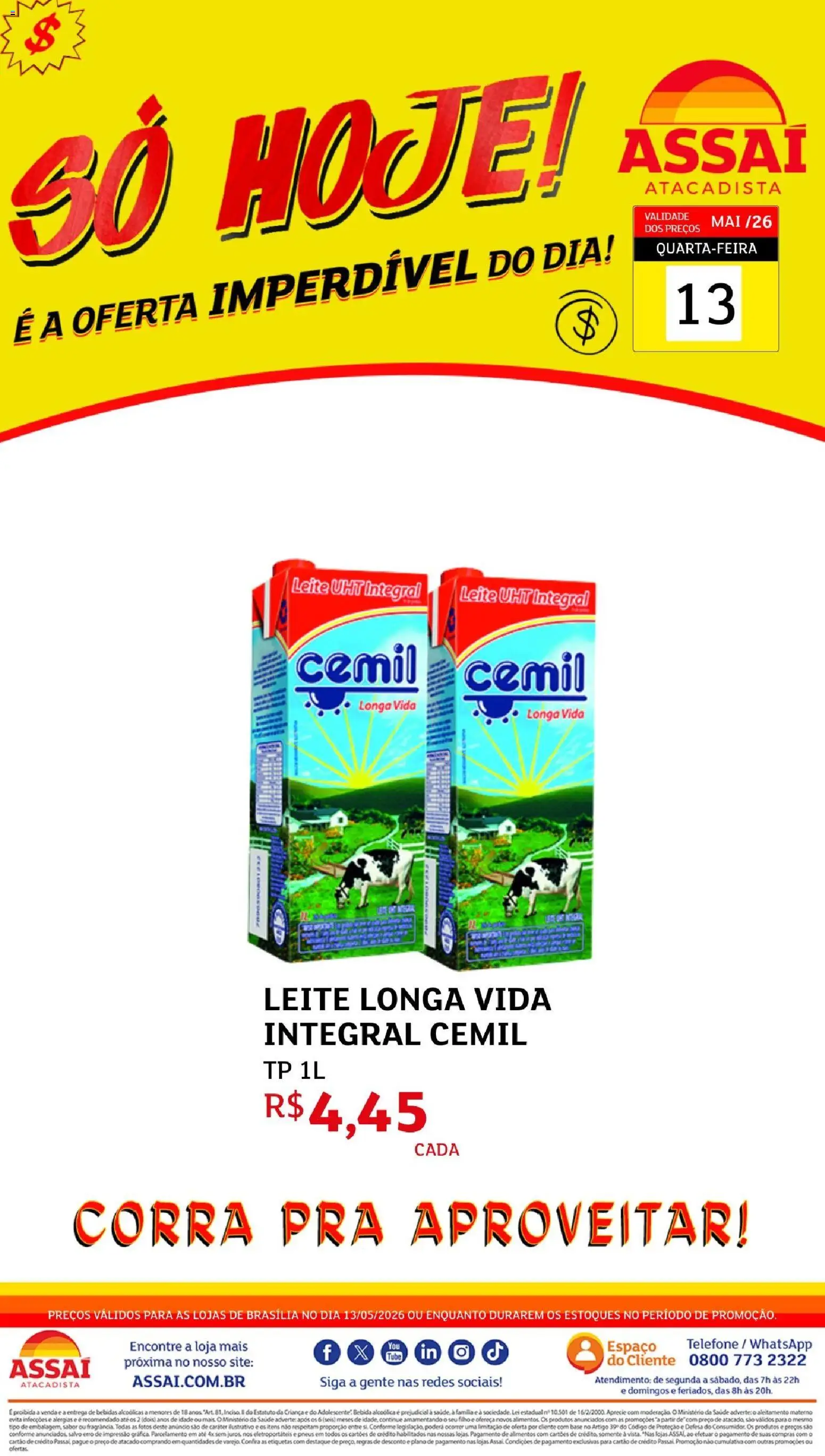 Pré-Visualização do folheto "Assaí Atacadista ofertas - DF" da loja Assaí Atacadista válido a partir de 13/05/2026