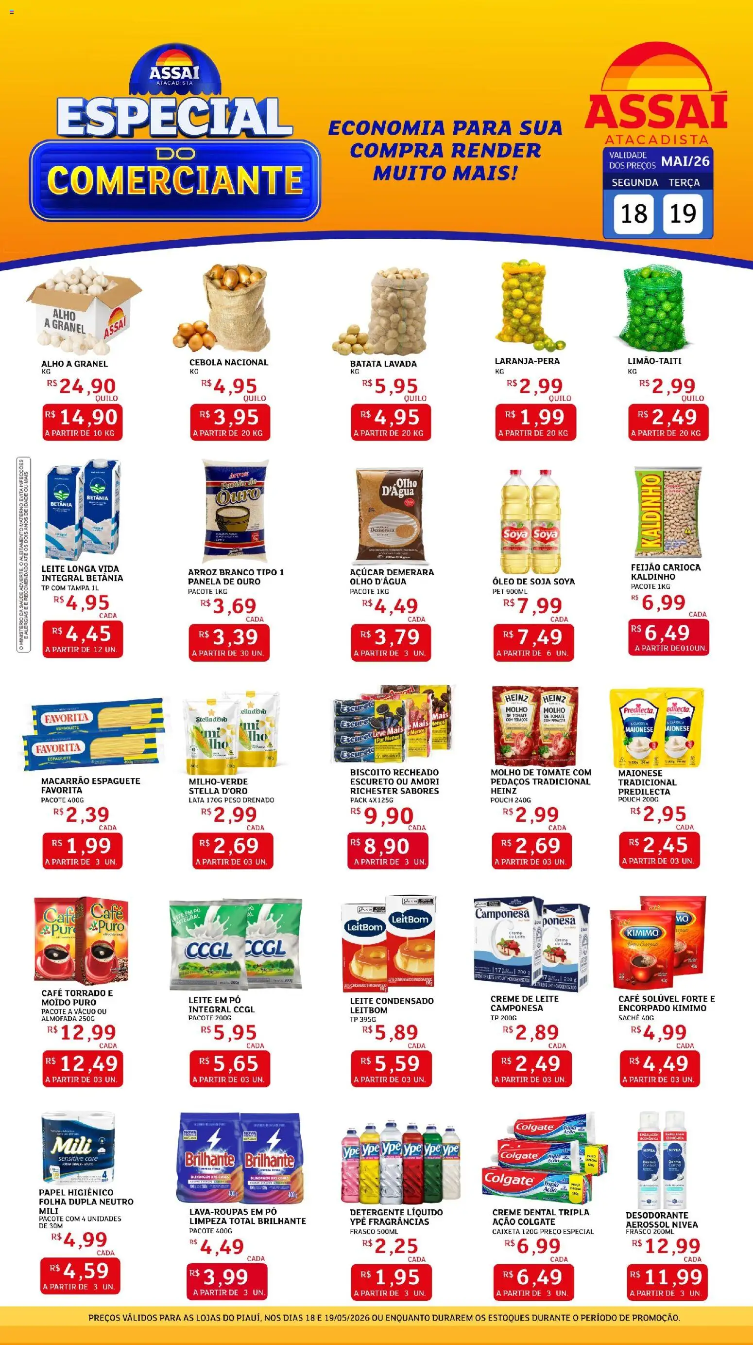 Pré-Visualização do folheto "Assaí Atacadista ofertas - PI" da loja Assaí Atacadista válido a partir de 18/05/2026