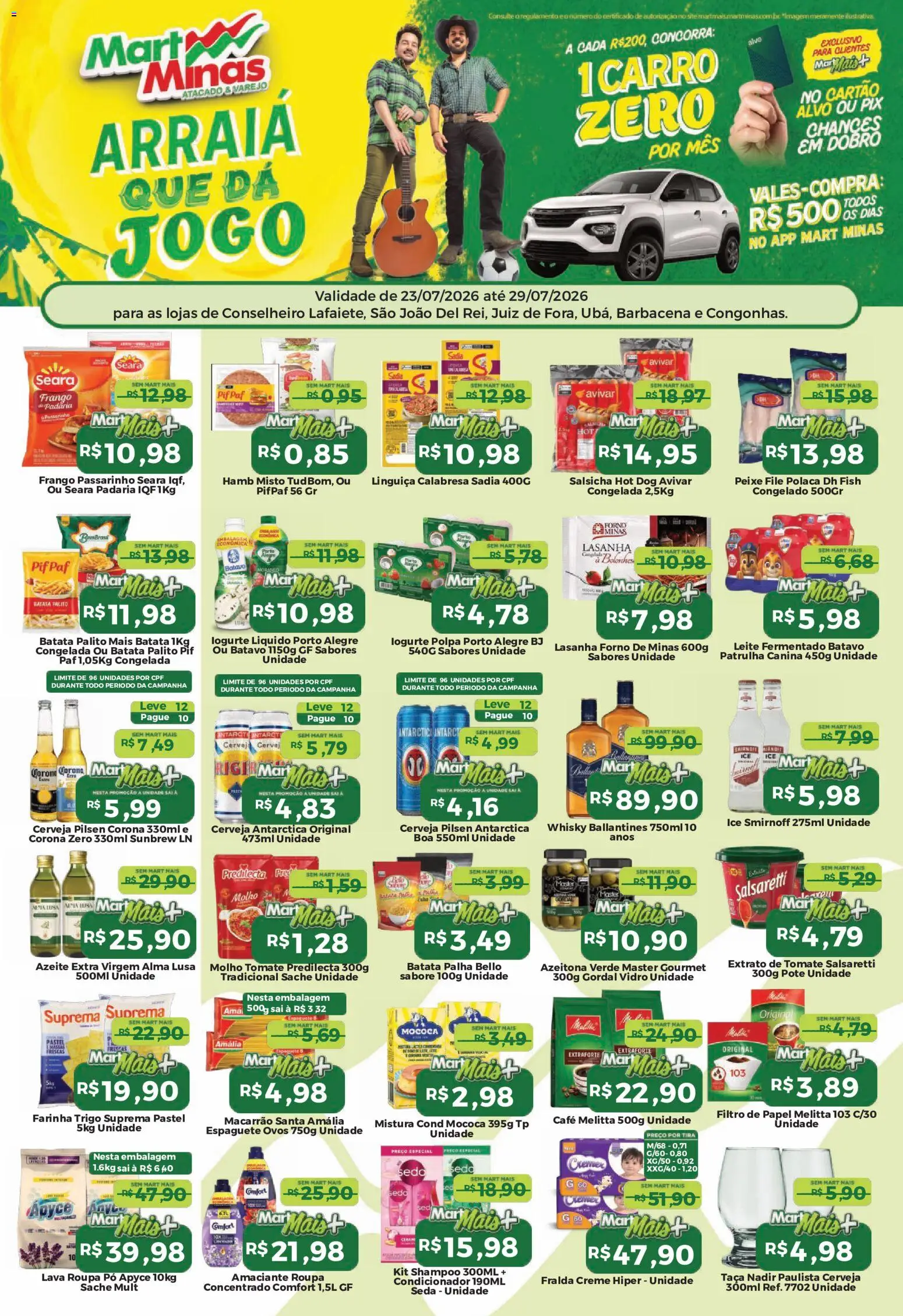 Pré-Visualização do folheto "Mart Minas ofertas" da loja Mart Minas válido a partir de 23/07/2026