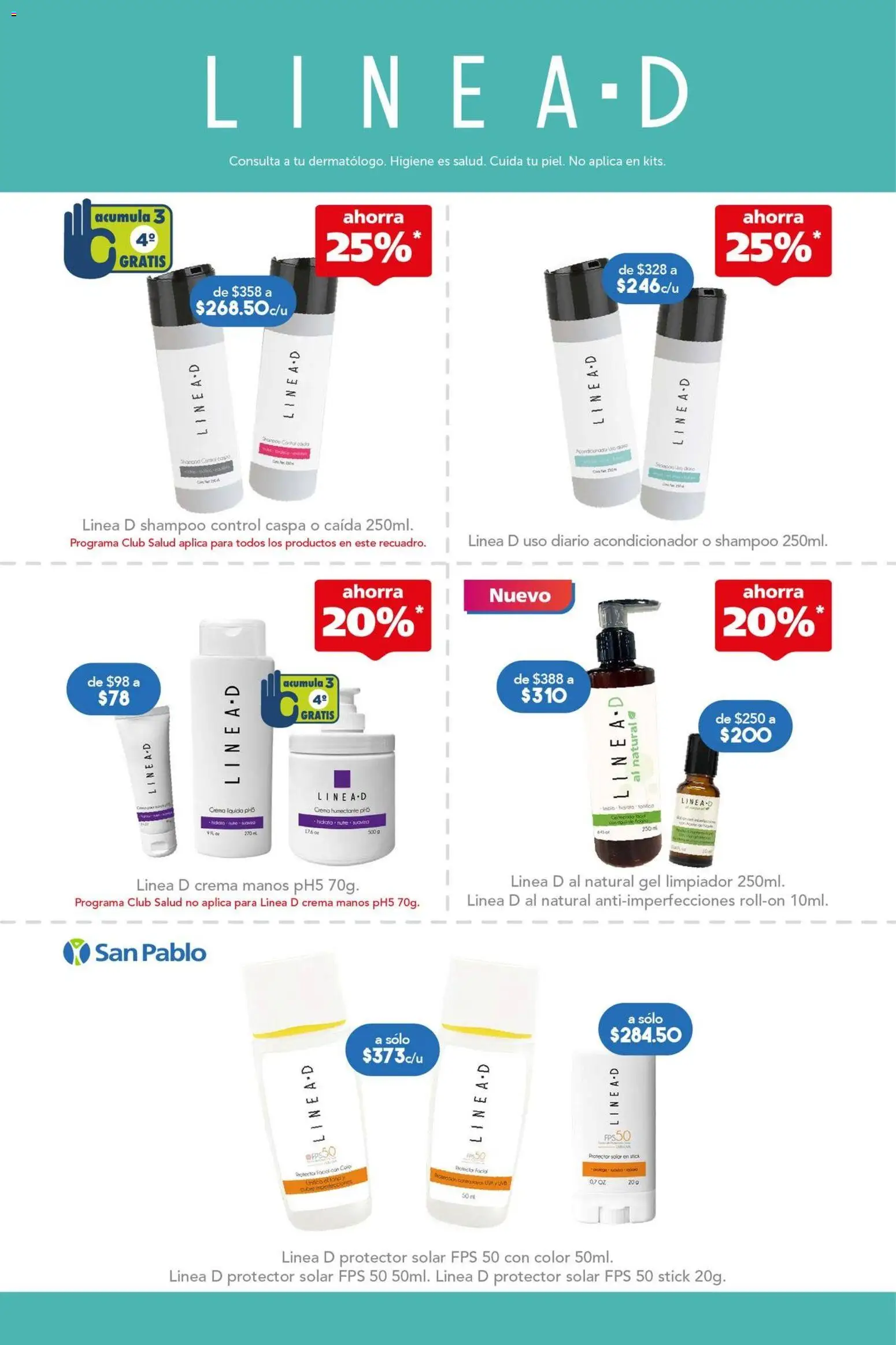Vista previa las ofertas de la tienda Farmacia San Pablo - Farmacia San Pablo catálogo desde el 14/06/2026 - Shampoo, Protector solar, Crema, Acondicionador, Limpiador