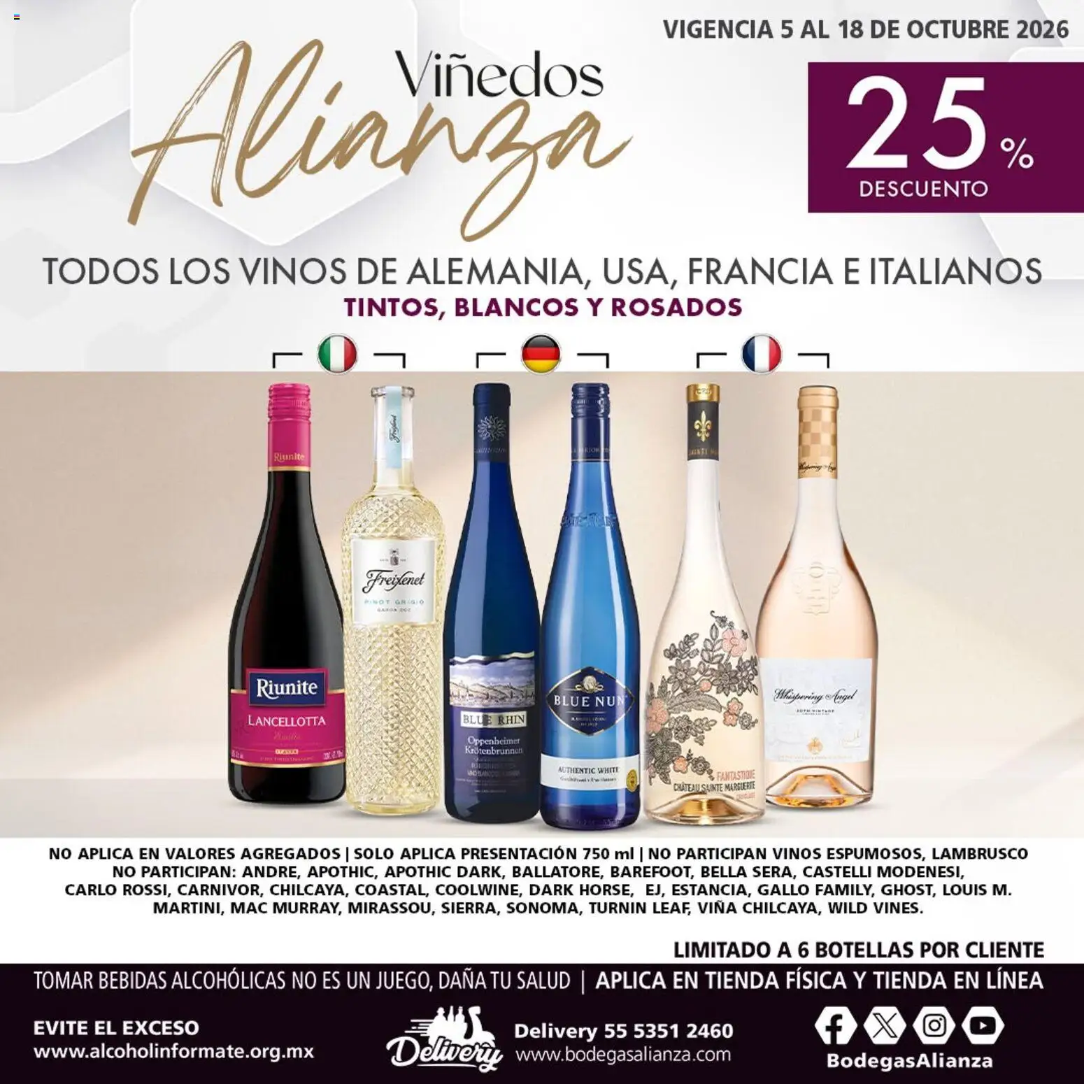 Vista previa las ofertas de la tienda Bodegas Alianza - Bodegas Alianza catálogo Viñedos Alianza desde el 05/10/2026 