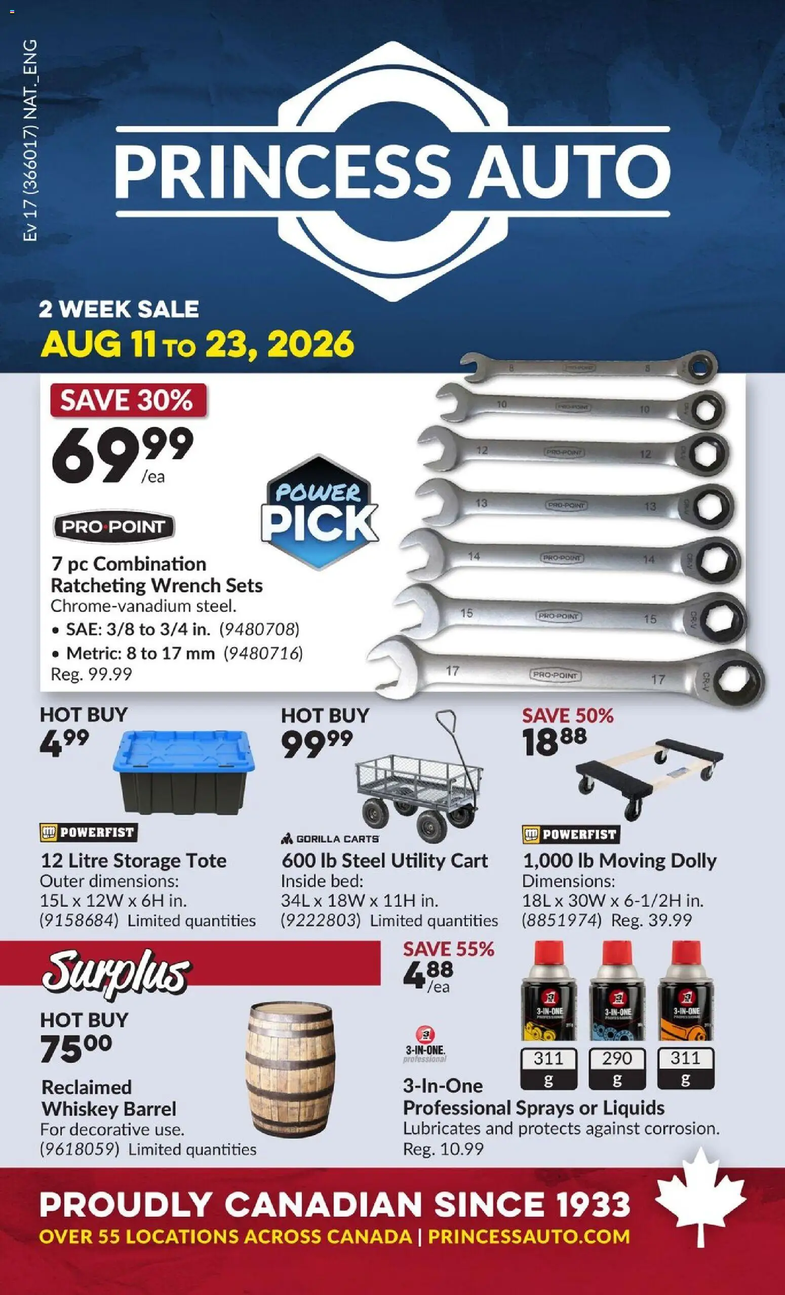 Preview of leaflet Princess Auto flyer - 2 Week Sale! from shop Princess Auto is valid from Aug 11, 2026