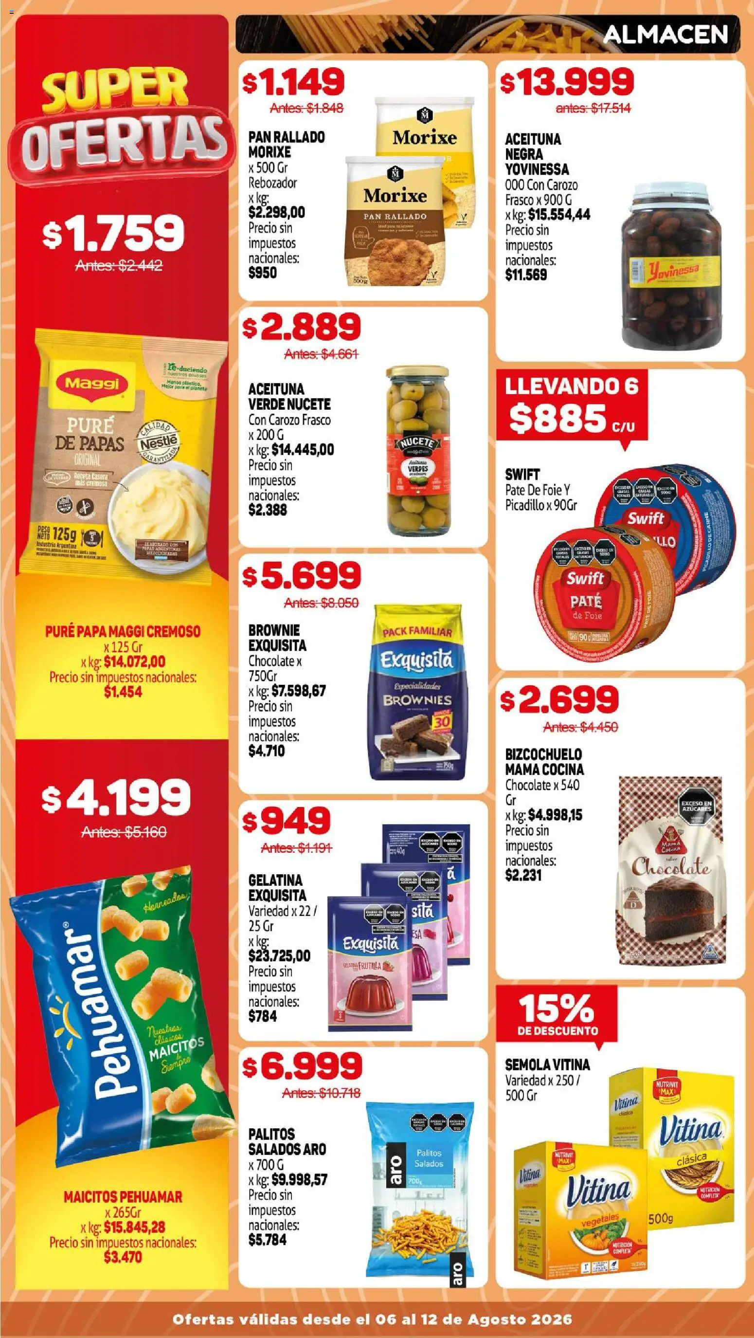 Vista previa del folleto de la tienda Makro válido desde el 06/08/2026 - Papa, Papas, Cocina, Chocolate, Frutilla, Pera, Frasco, Pan rallado