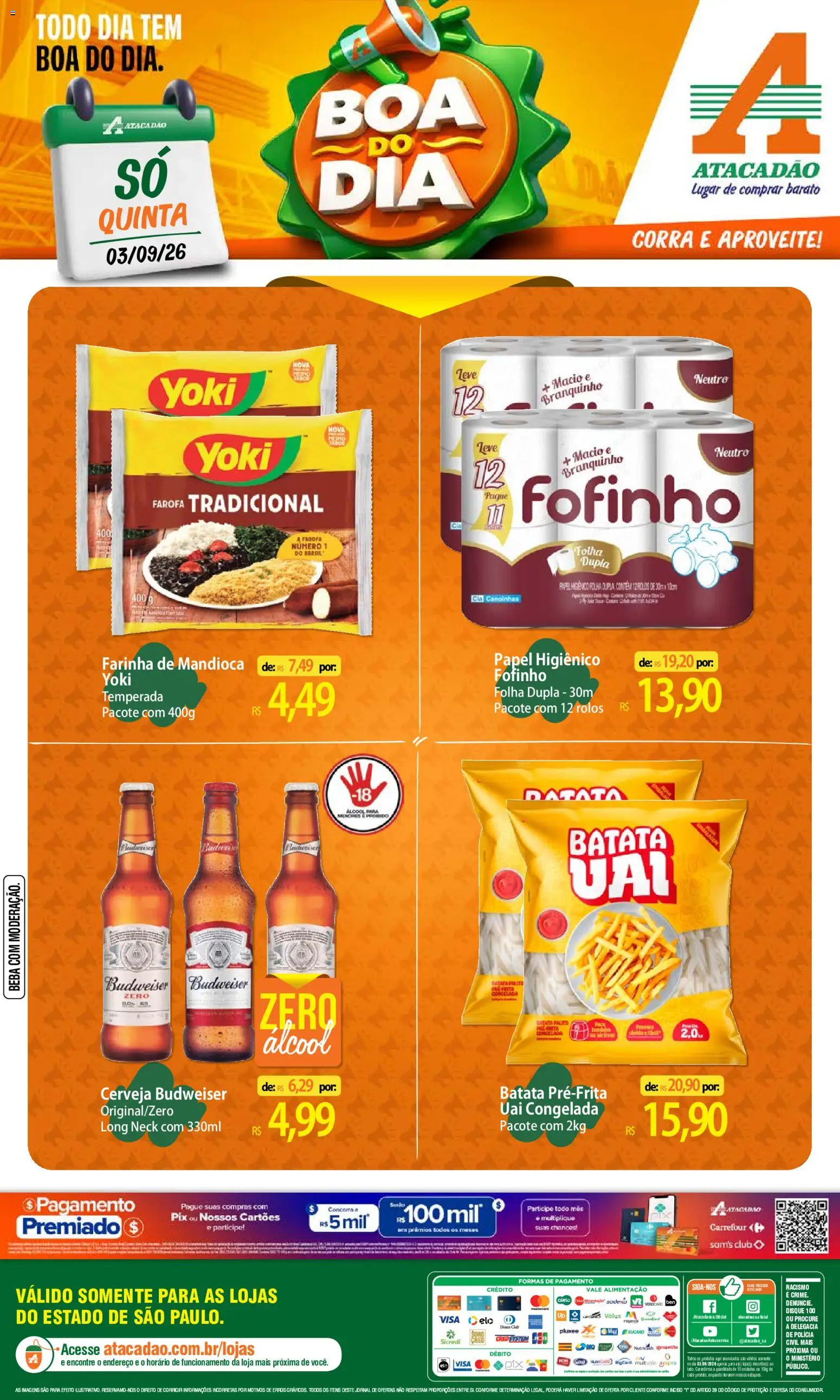 Pré-Visualização do folheto "Atacadão ofertas - SP" da loja Atacadão válido a partir de 03/09/2026