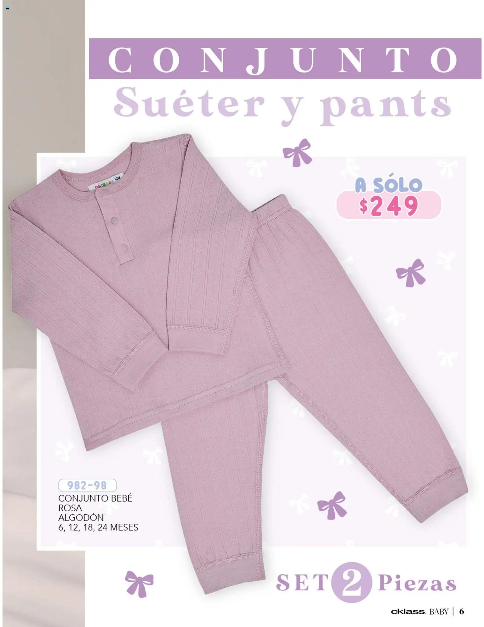 Vista previa las ofertas de la tienda Cklass - Catálogo Kids Niña desde el 02/01/2026 - Suéter, Pants, Algodón, Conjunto