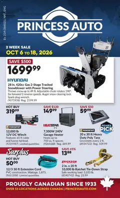 Un aperçu du dépliant Princess Auto flyer - 2 Week Sale! du magasin Princess Auto est valide à partir 6 oct. 2026