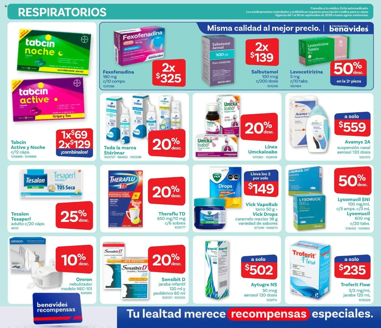 Vista previa las ofertas de la tienda Farmacia Benavides - Farmacia Benavides catálogo desde el 01/09/2026 