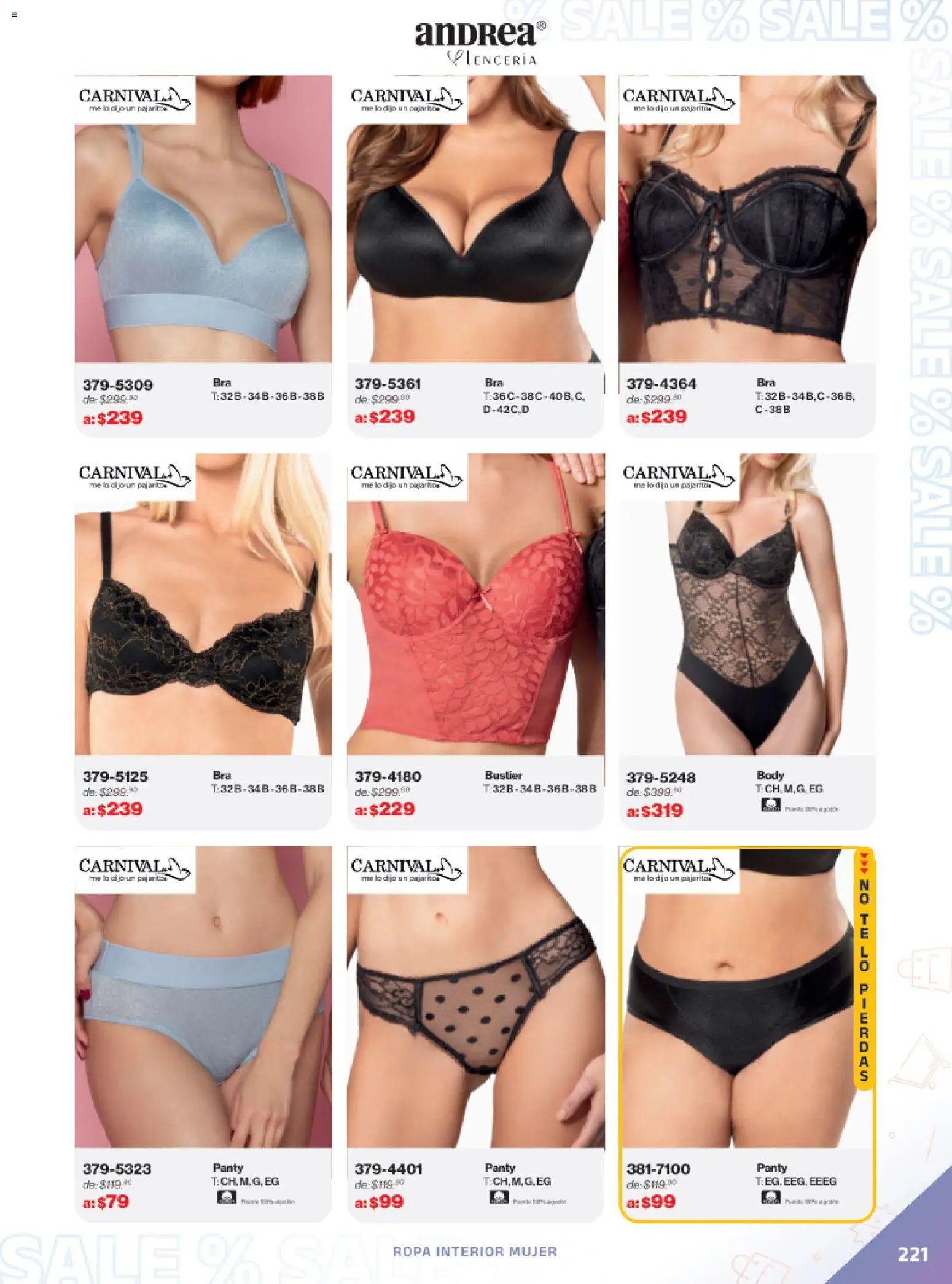 Vista previa las ofertas de la tienda Andrea - Catálogo Outlet desde el 21/12/2025 - Ropa, Body, Ropa interior