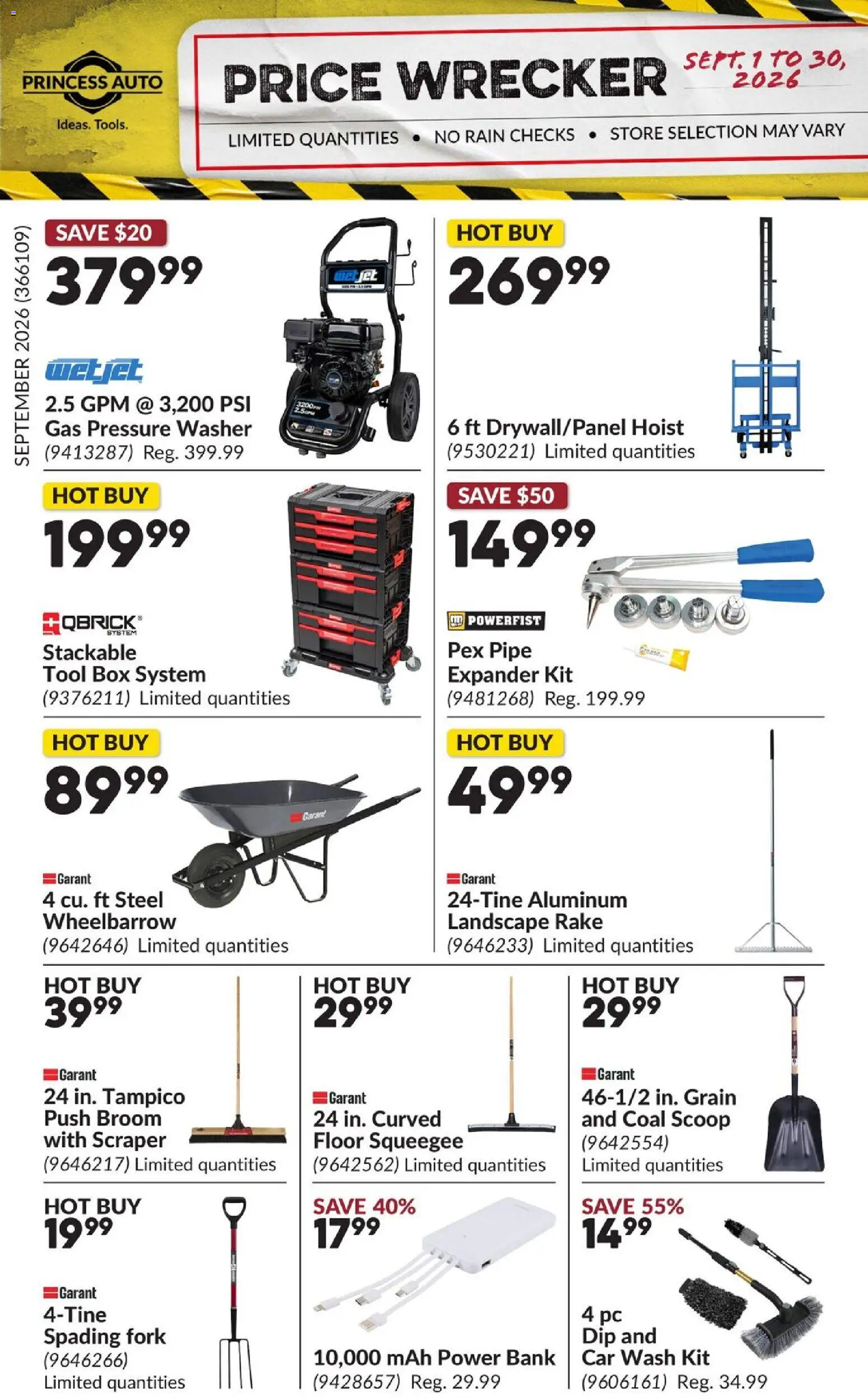 Preview of leaflet Princess Auto flyer- Price Wrecker from shop Princess Auto is valid from Sep 01, 2026