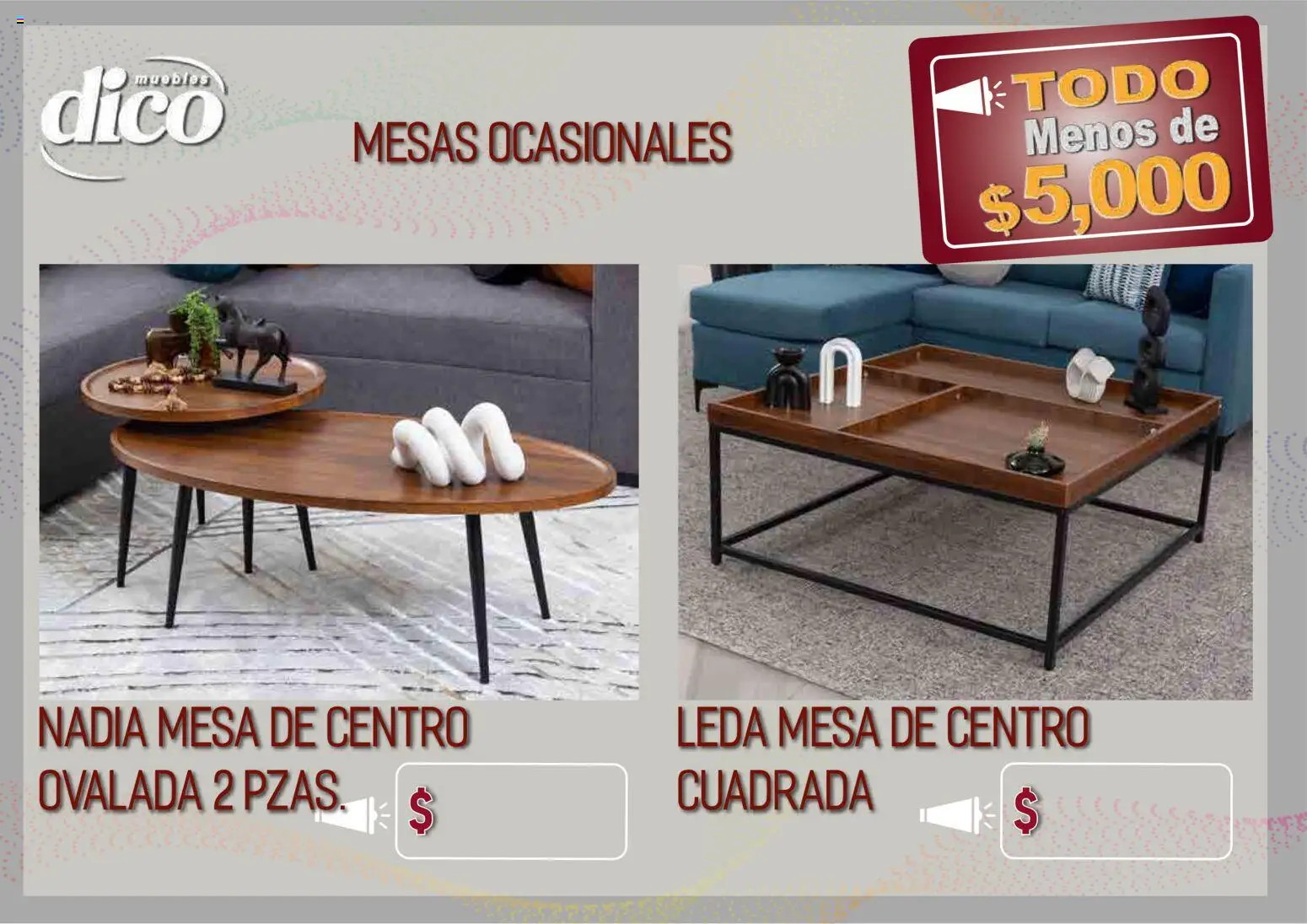Vista previa las ofertas de la tienda Muebles Dico - Muebles Dico catálogo Todo menos de 5000 Pacifico desde el 09/04/2026 