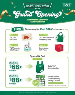 Preview of leaflet T&T Supermarket flyer - North York Store Grand Opening Promotion from shop T&T Supermarket is valid from Oct 05, 2026