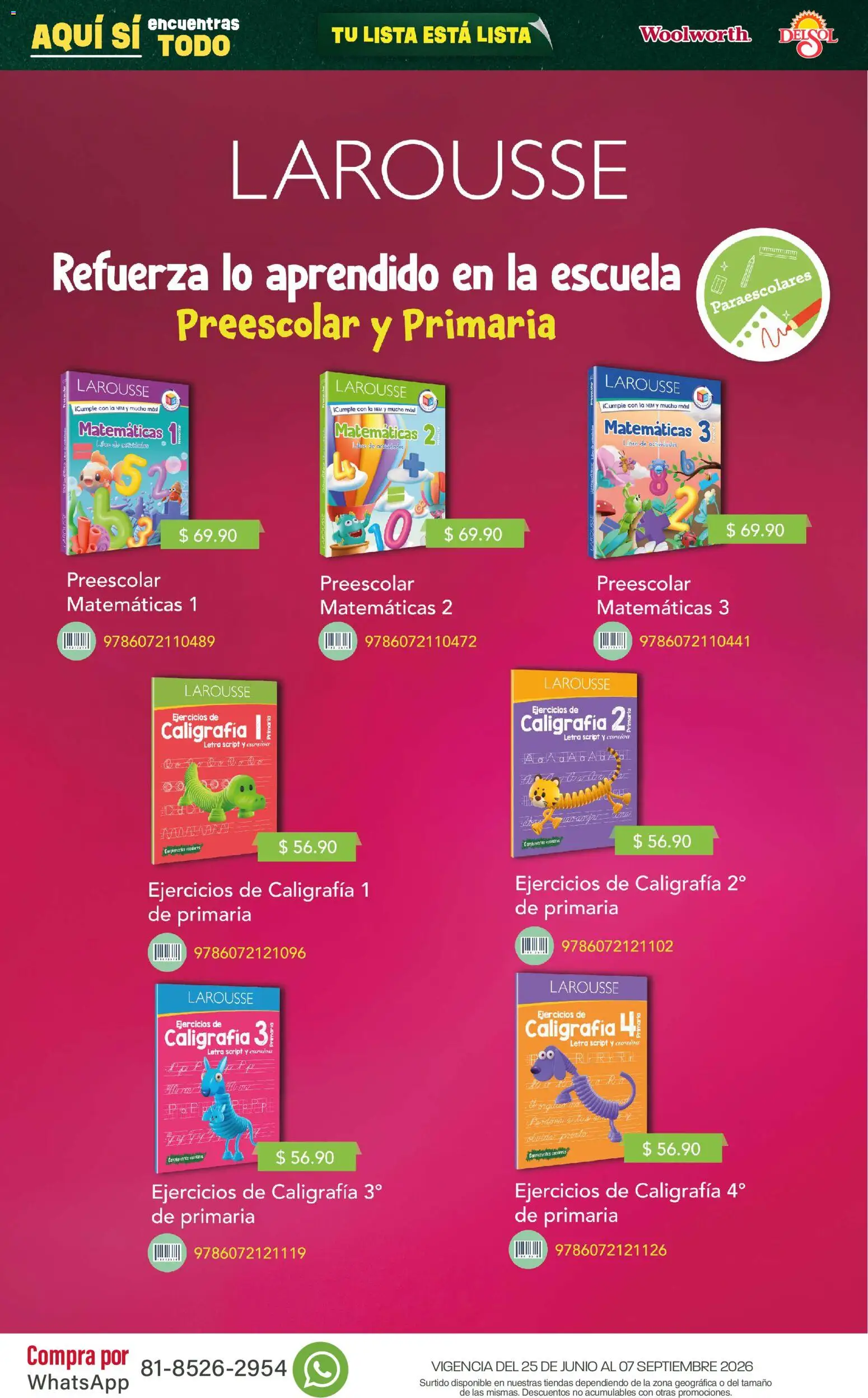 Vista previa las ofertas de la tienda Del Sol y Woolworth - Del Sol y Woolworth catálogo Back To School desde el 25/06/2026 