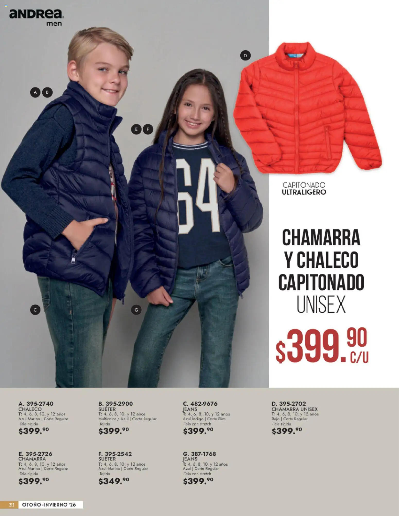 Vista previa las ofertas de la tienda Andrea - Andrea catálogo Vestir Caballero desde el 23/08/2026 