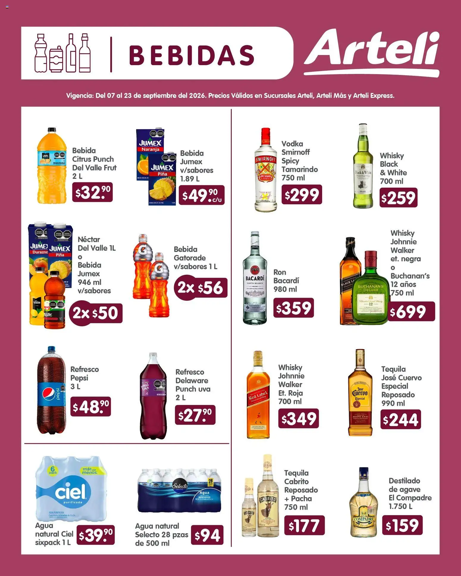 Vista previa las ofertas de la tienda Arteli - Arteli folleto Quincenal desde el 07/09/2026 