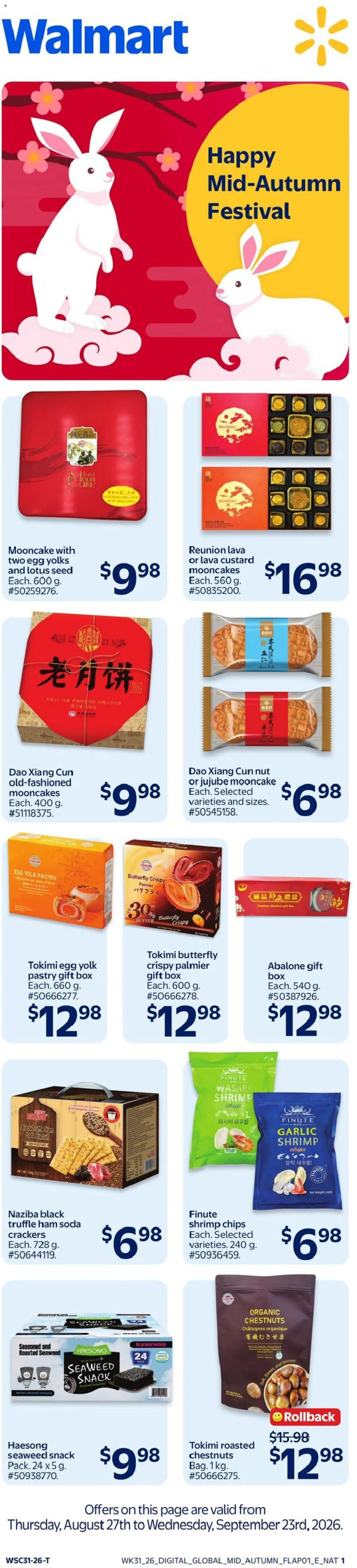 Preview of leaflet Walmart flyer - Happy mid-autumn festival from shop Walmart is valid from Aug 27, 2026