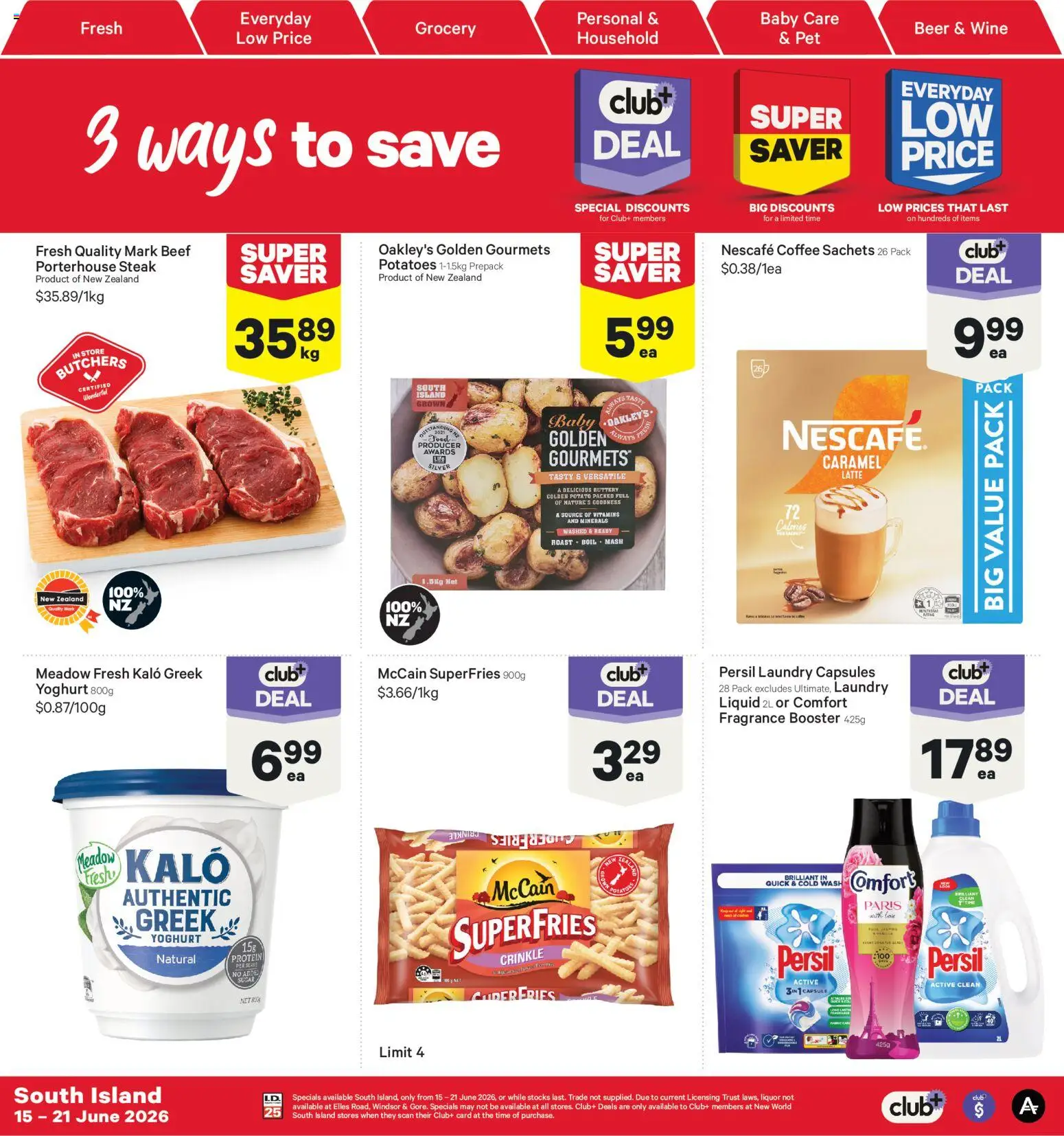 Preview of catalogue New World South Island catalogue from shop New World valid 15 Jun 2026