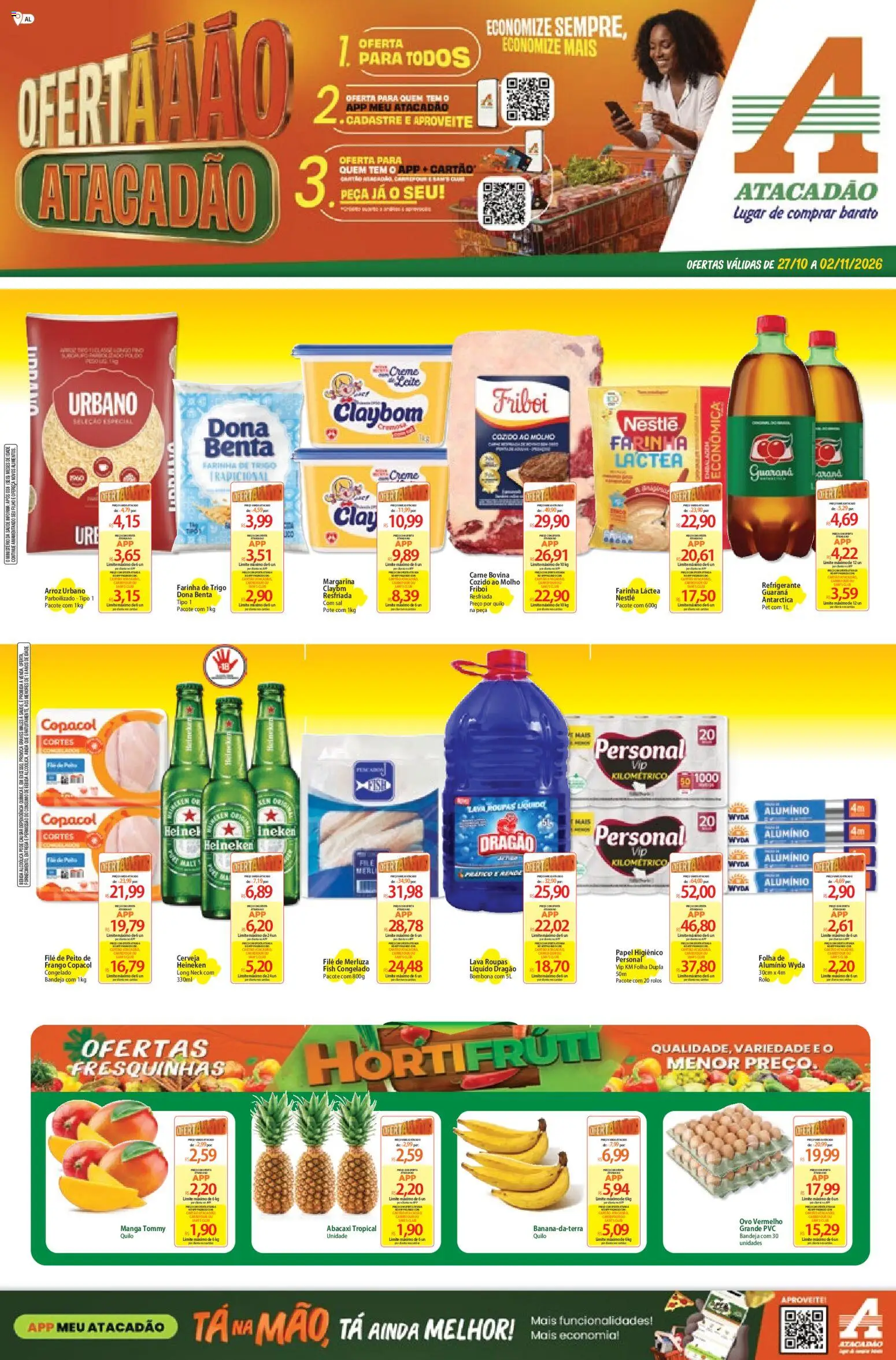Pré-Visualização do folheto "Atacadão ofertas - AL" da loja Atacadão válido a partir de 27/10/2026