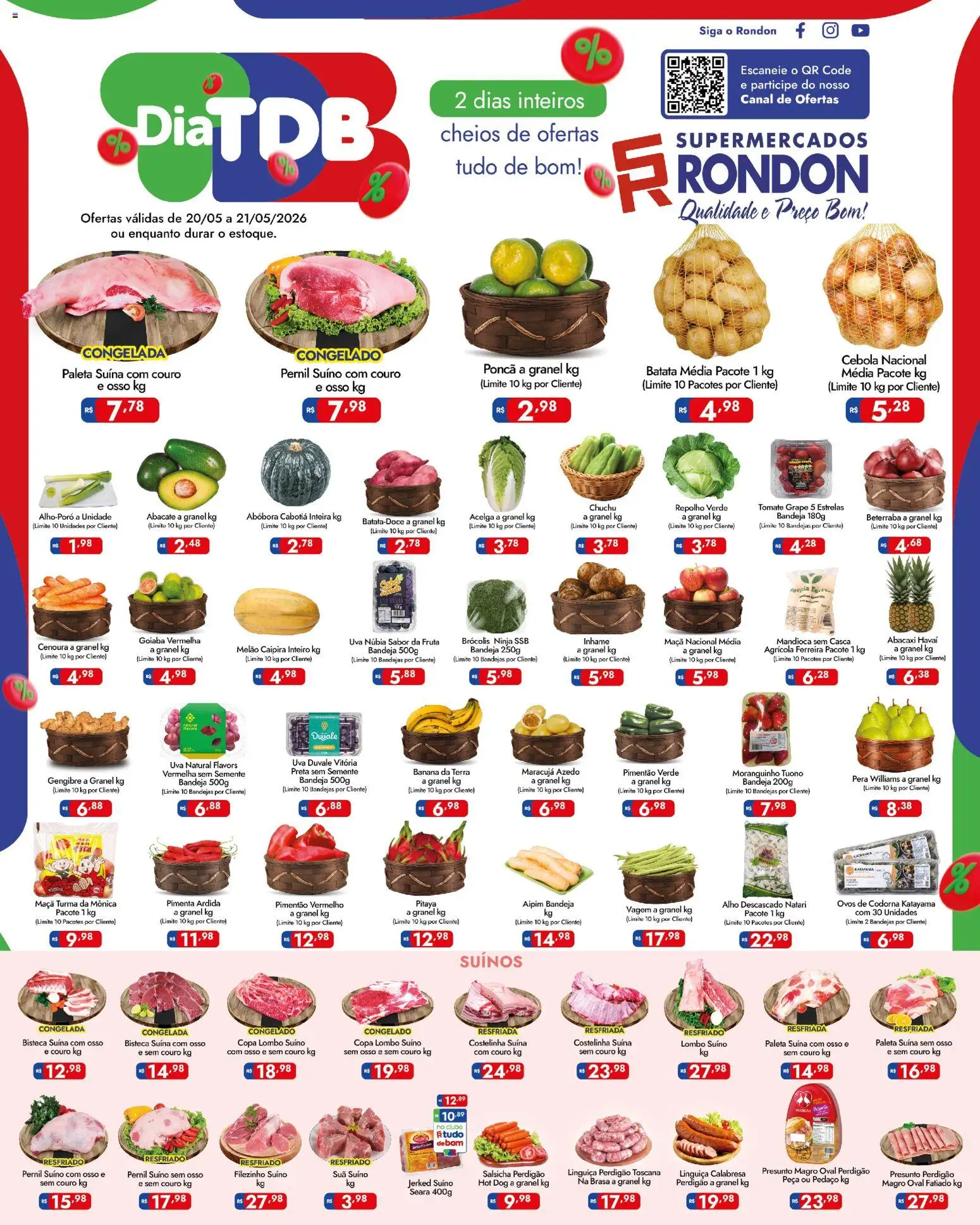 Pré-Visualização do folheto "Supermercados Rondon - Ofertas da semana" da loja Supermercados Rondon válido a partir de 20/05/2026