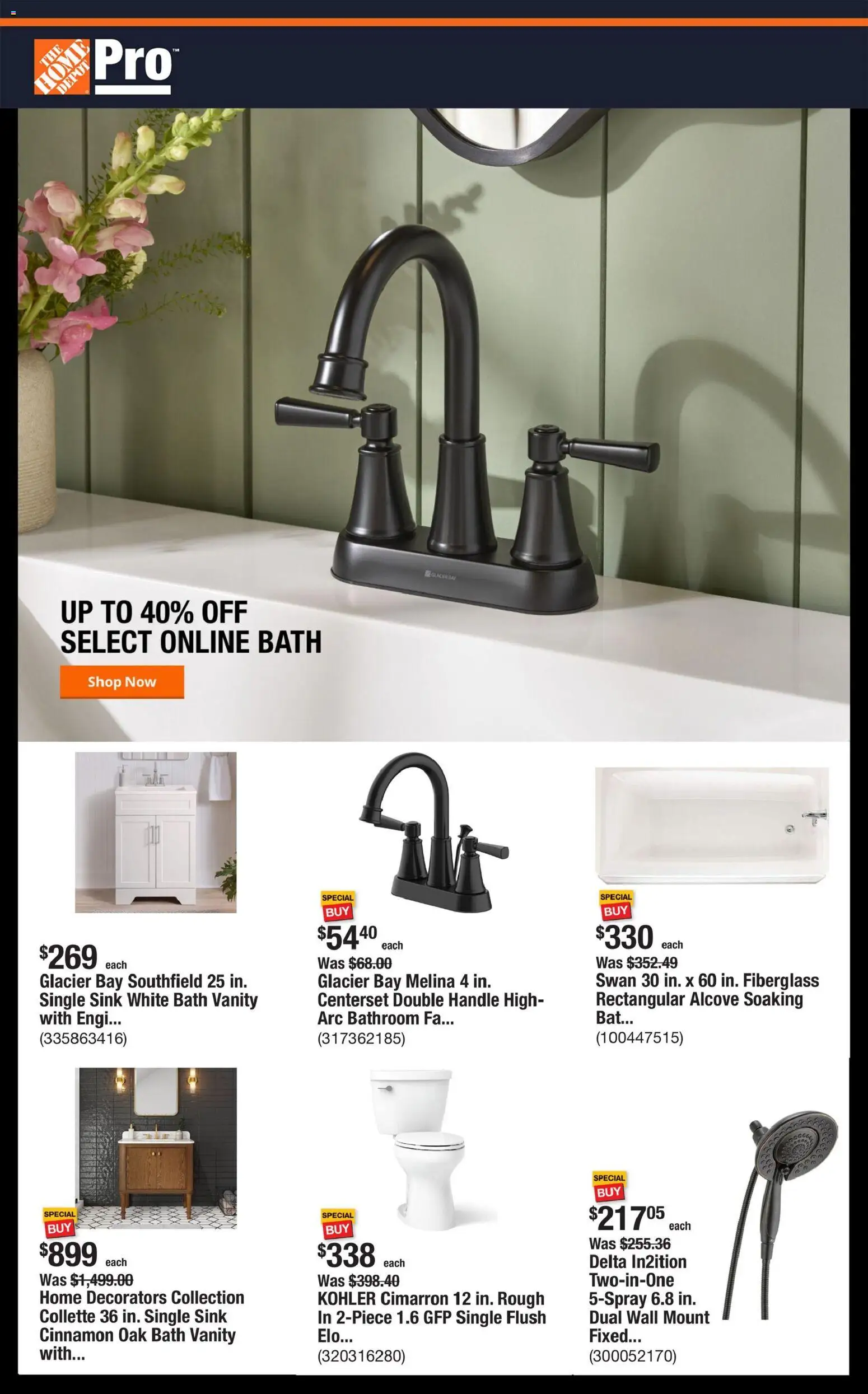 Ad Preview of Home Depot Home Depot Shop Pro Ad - TX from 03/02/2026 - Bath