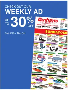 Ad Preview of Dunham's Sports Dunham's Sports Weekly Ad from 05/30/2026