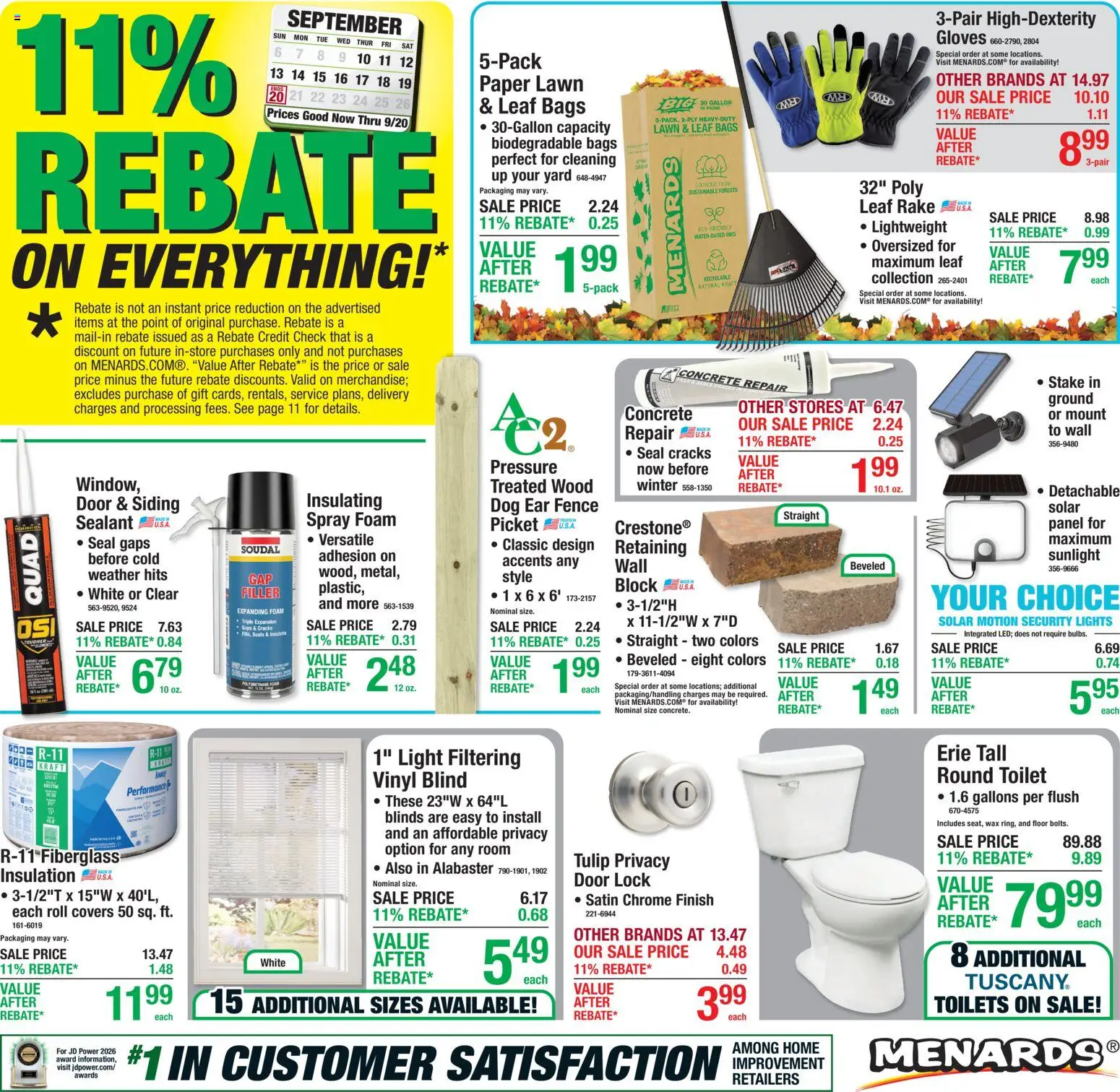 Ad Preview of Menards Menards Weekly Ad from 09/10/2026