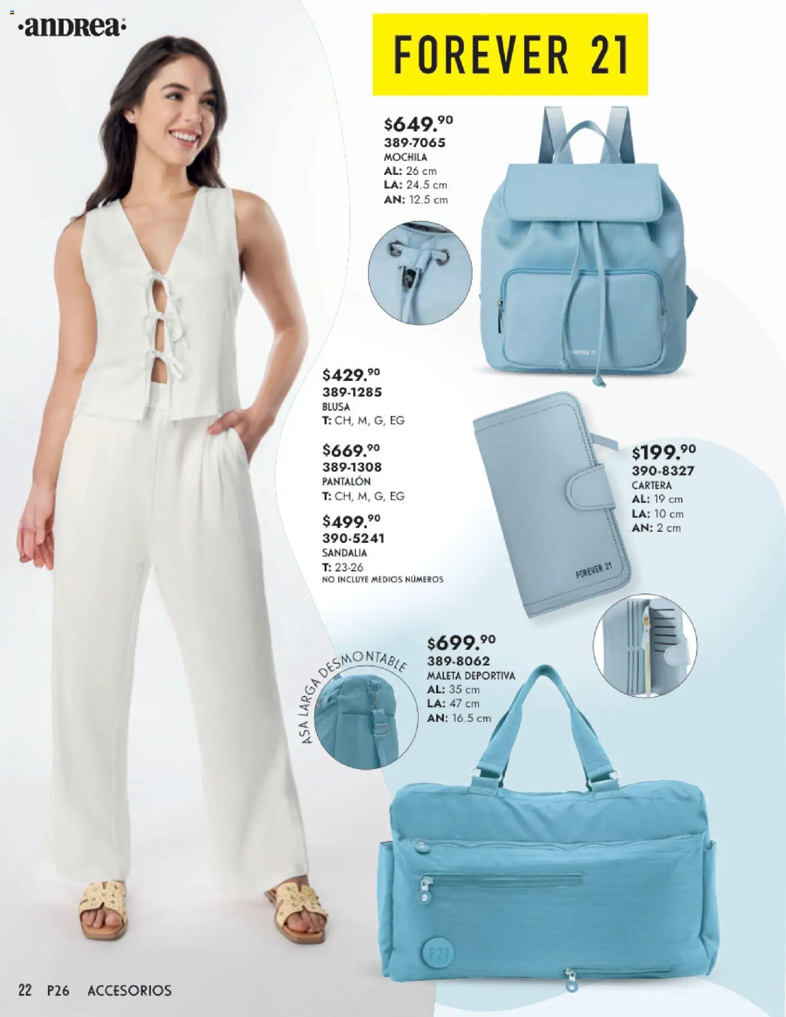 Vista previa las ofertas de la tienda Andrea - Catálogo Primavera desde el 25/01/2026 - Mochila, Blusa, Maleta