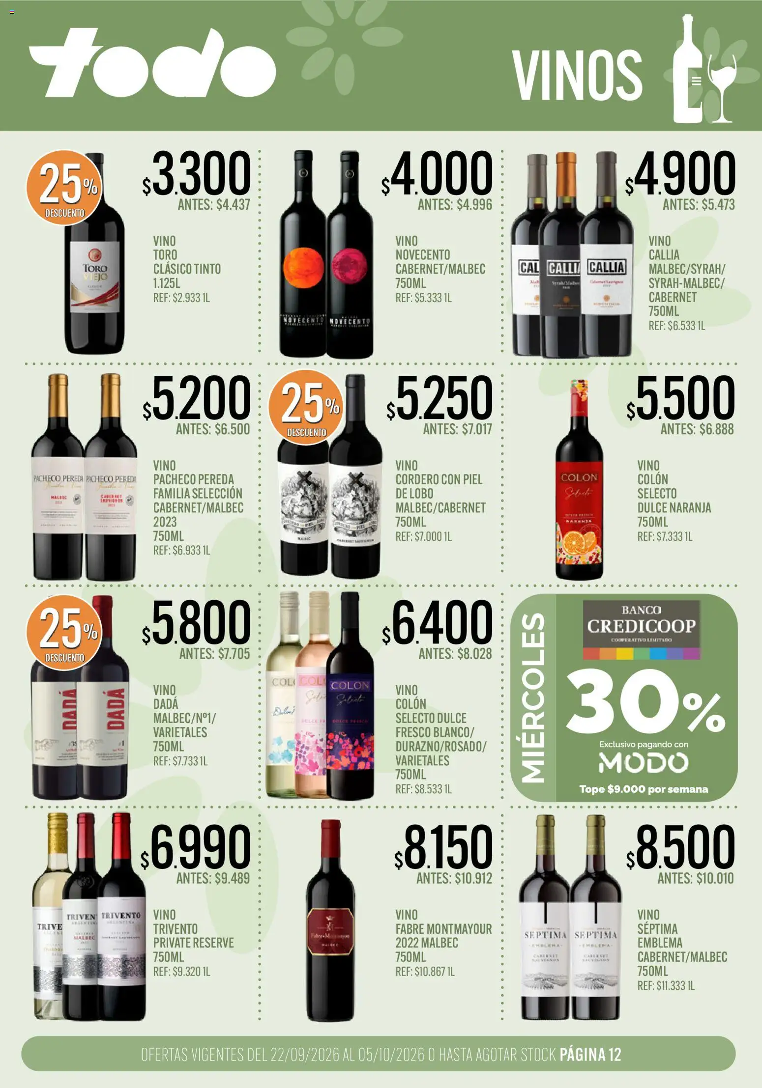 Vista previa del folleto de la tienda Supermercados TODO válido desde el 22/09/2026 