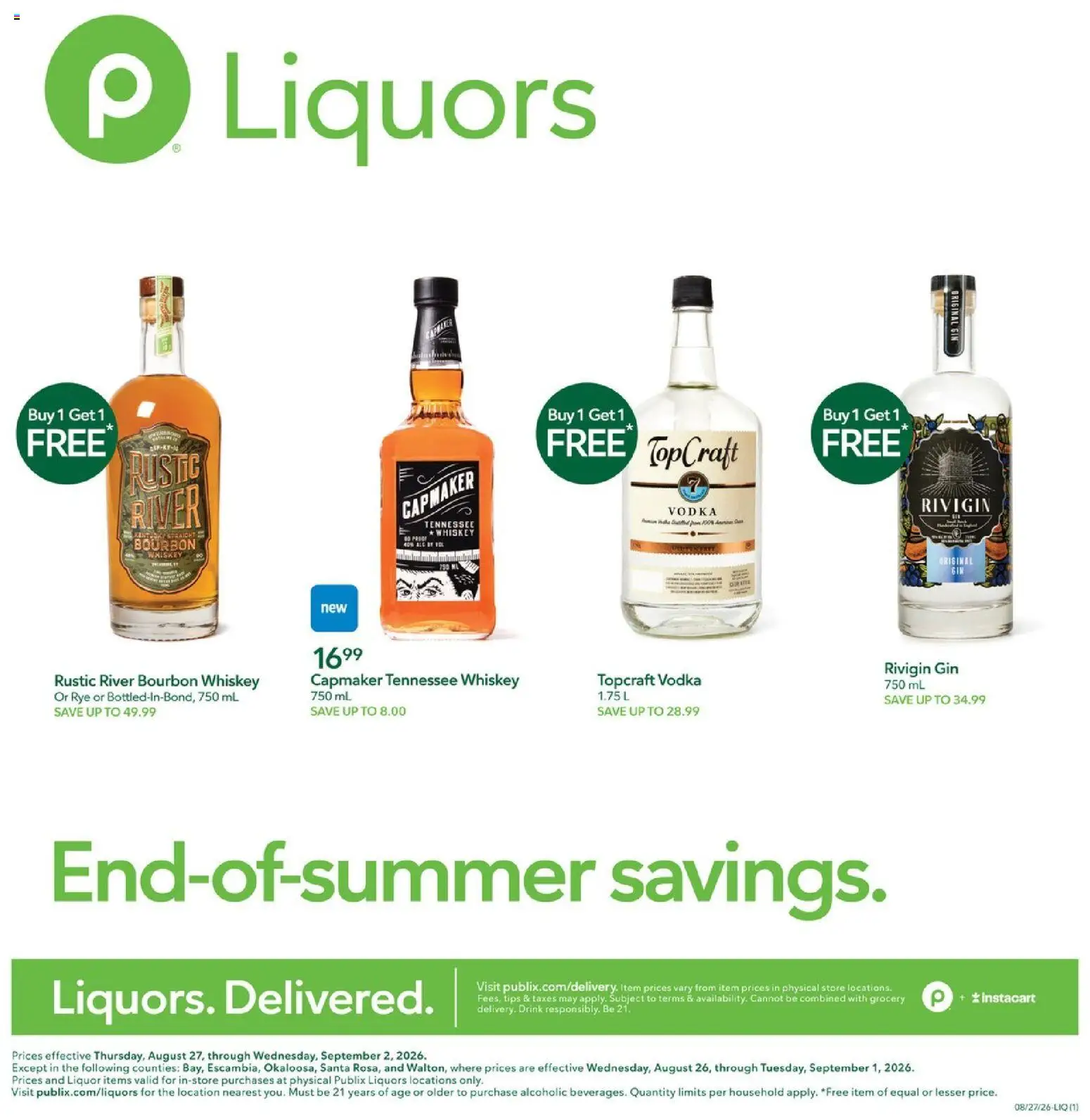 Ad Preview of Publix Publix Liquor Ad from 08/27/2026