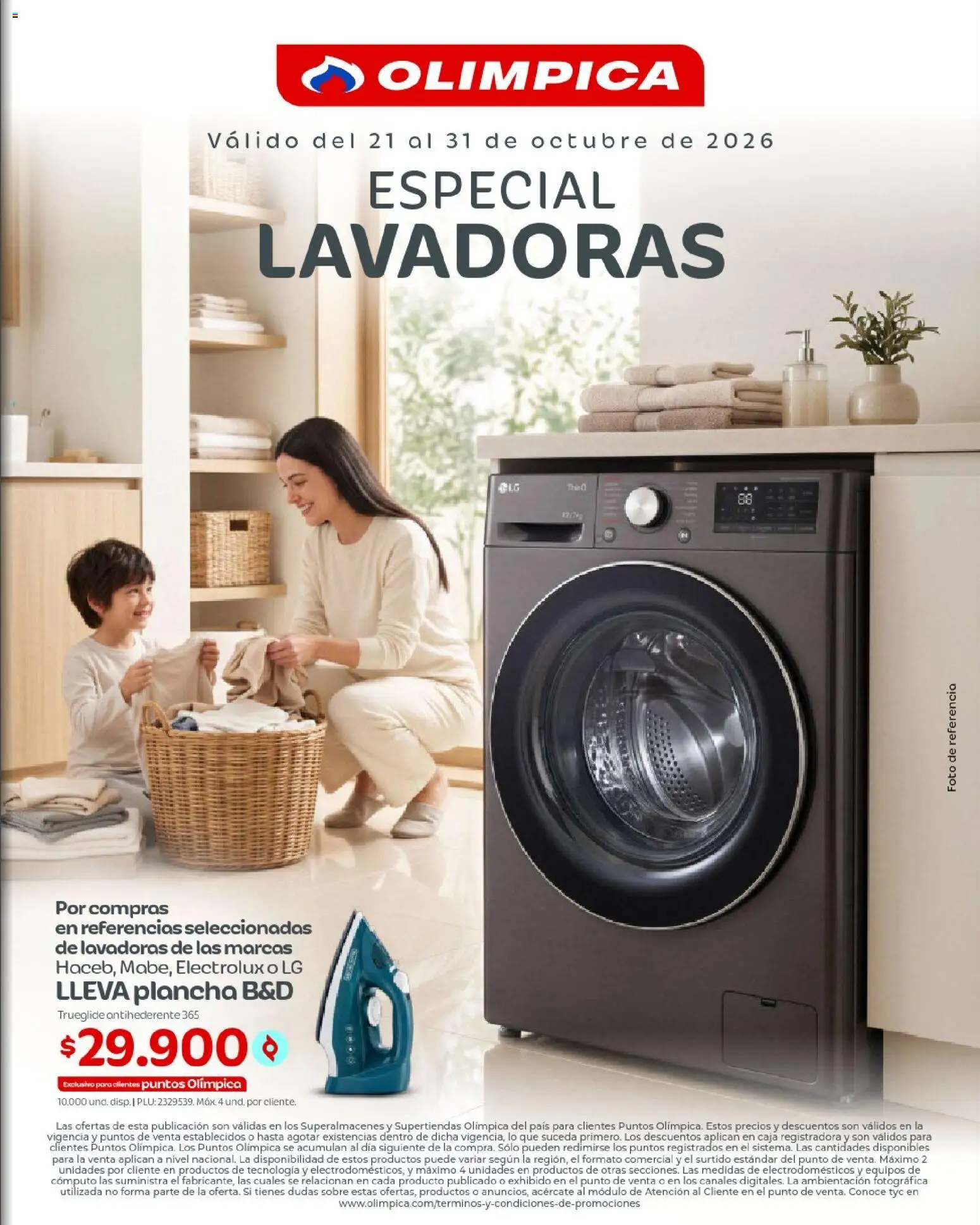  Vista previa del prospecto Olímpica catálogo Especial de Lavadoras del almacen Olímpica válida del 21/10/2026 al 31/10/2026