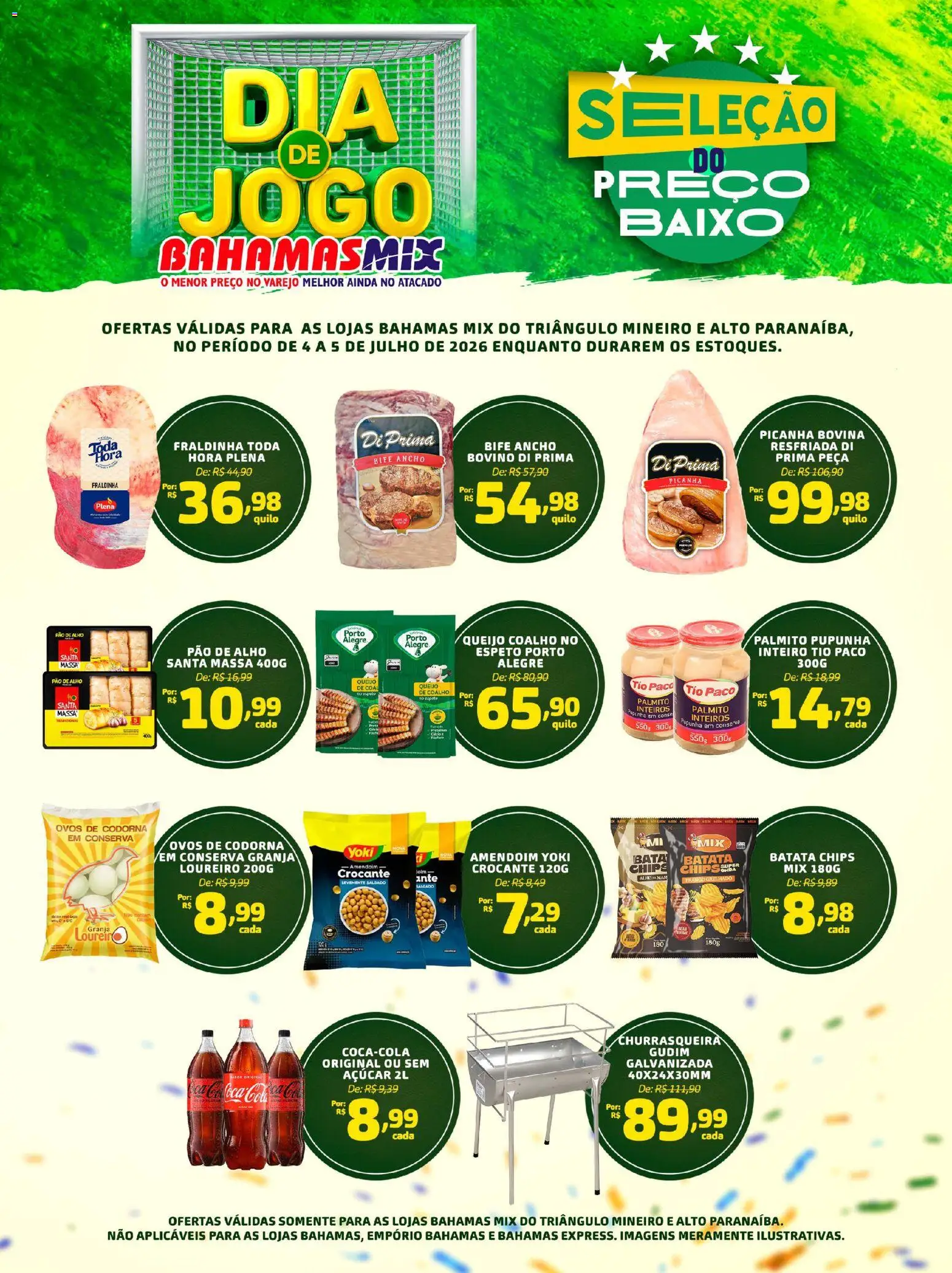 Pré-Visualização do folheto "Bahamas Mix ofertas Dia de Jogo" da loja Bahamas Mix válido a partir de 04/07/2026 - Amendoim, Ovos, Pão, Queijo, Massa, Pao de alho, Baixo, Batata chips