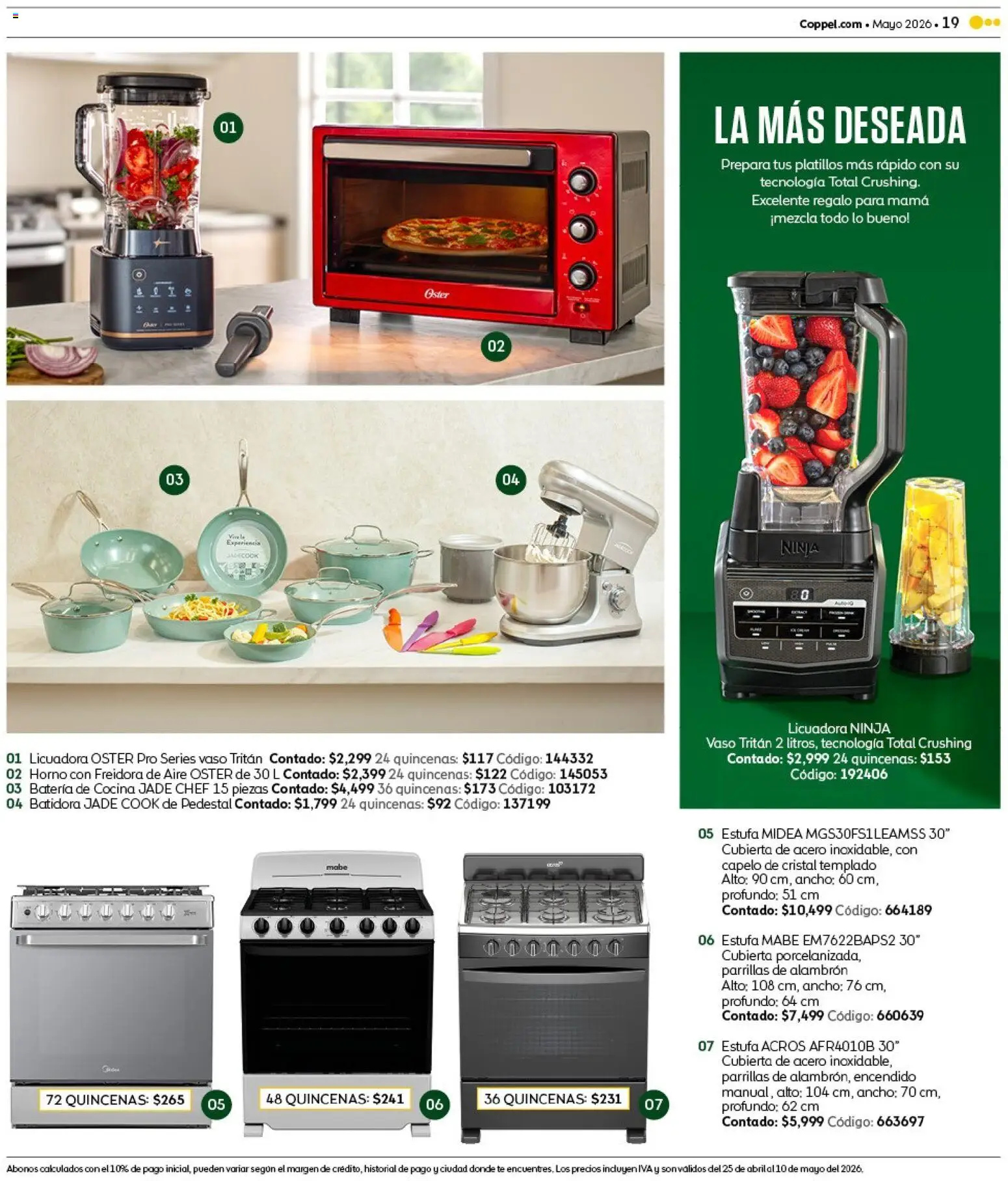 Vista previa las ofertas de la tienda Coppel - Coppel catálogo Claro que la vas a querer desde el 25/04/2026 - Té, Freidora de aire, Licuadora, Cocina, Batería, Batidora, Horno, Freidora
