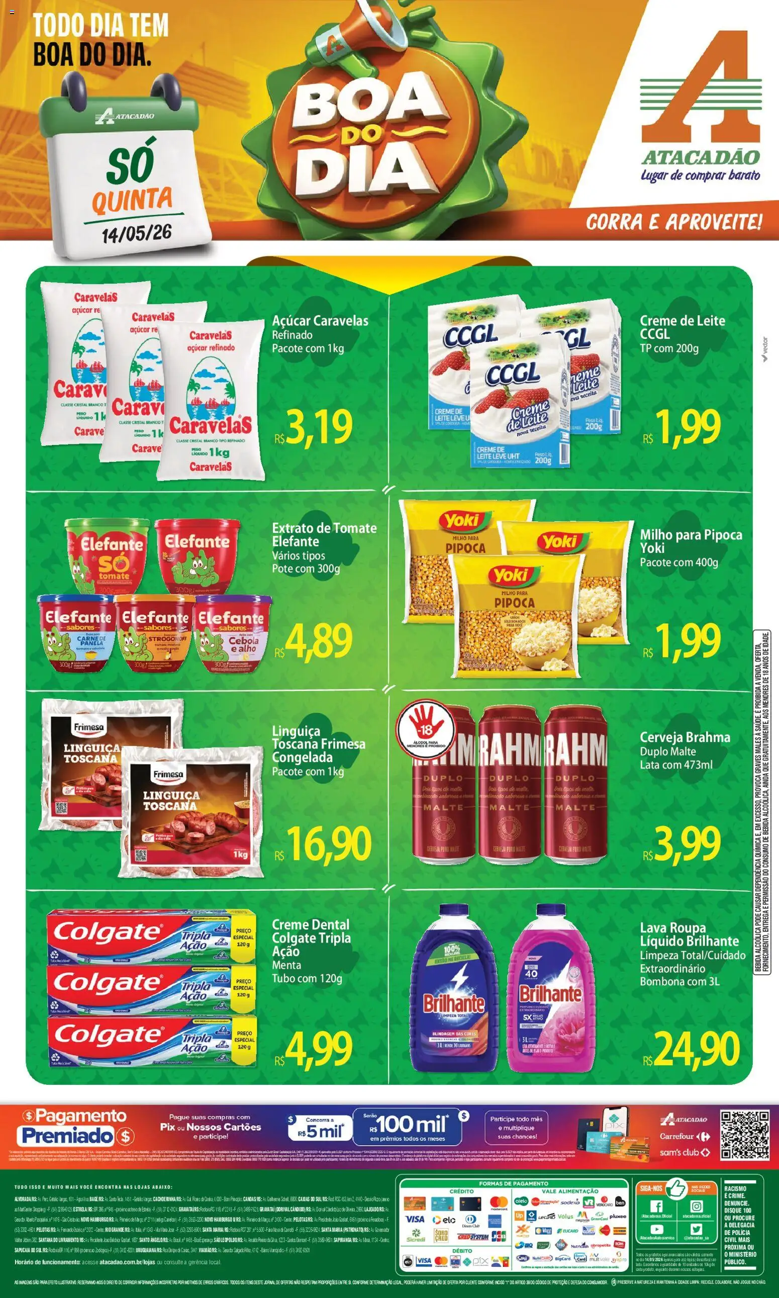 Pré-Visualização do folheto "Atacadão ofertas - RS" da loja Atacadão válido a partir de 14/05/2026