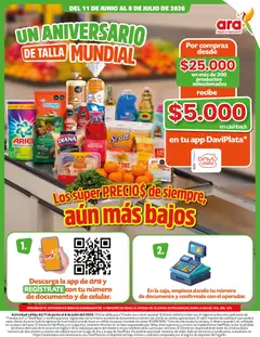  Vista previa del prospecto Ara catálogo un aniversario de talla mundial del almacen Ara válida del 11/06/2026 al 08/07/2026