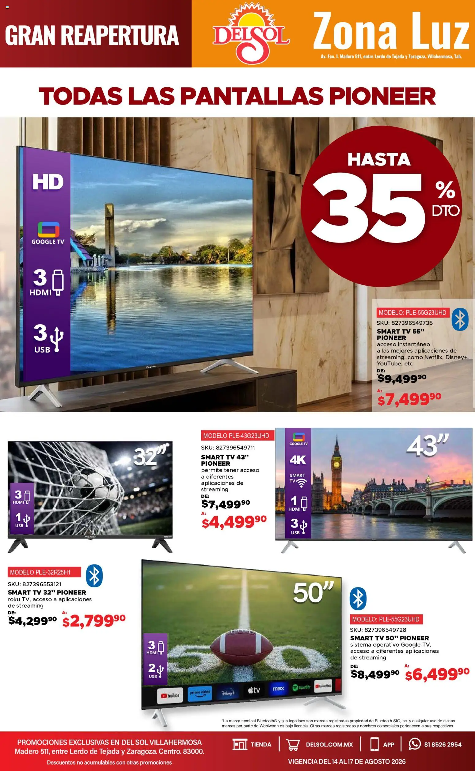 Vista previa las ofertas de la tienda Del Sol y Woolworth - Del Sol y Woolworth catálogo 4 Días de Grandes Promociones desde el 14/08/2026 