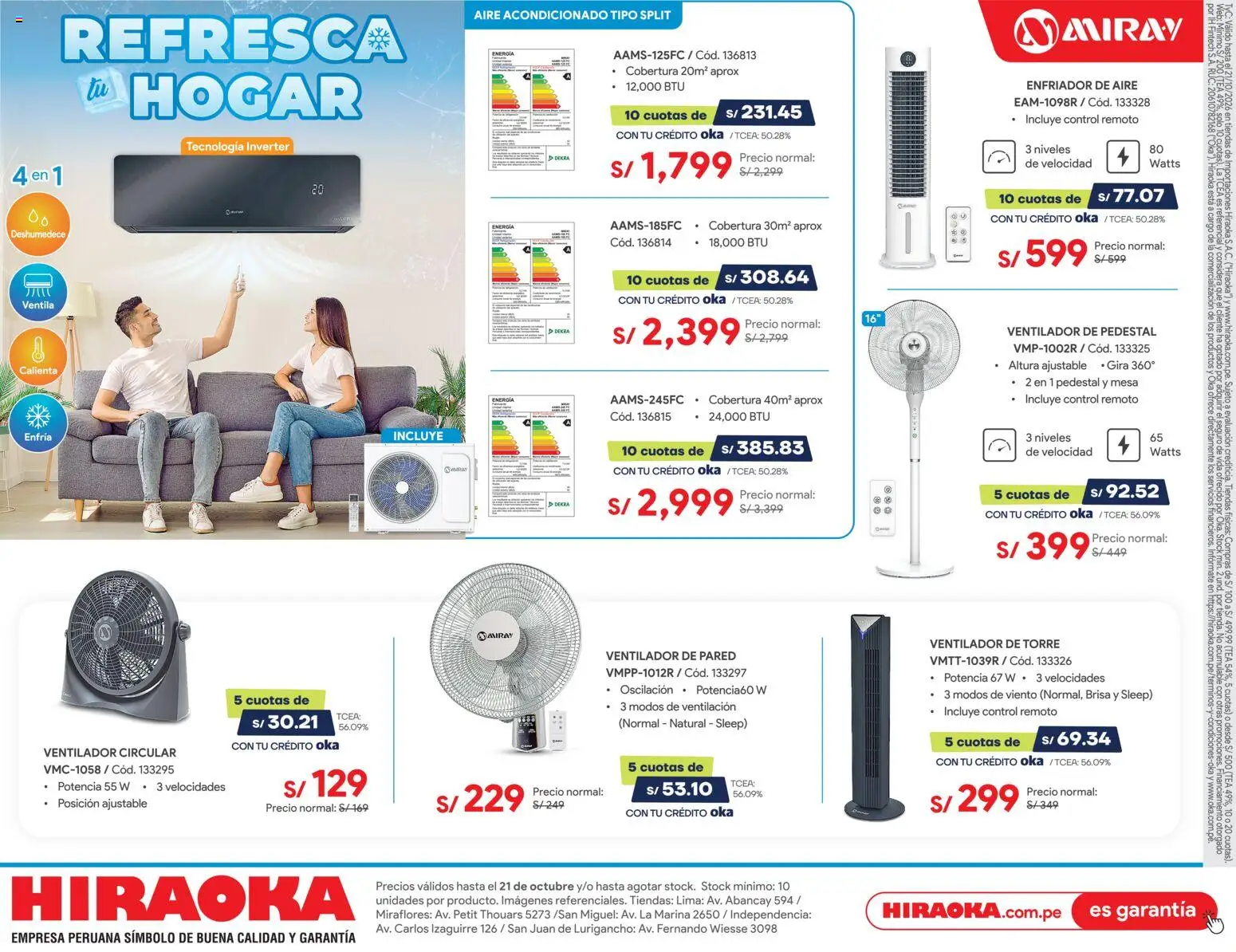 Vista previa de Catálogo Hiraoka - Rofresca tu Hogar de la tienda Hiraoka válido desde 15/10/2026