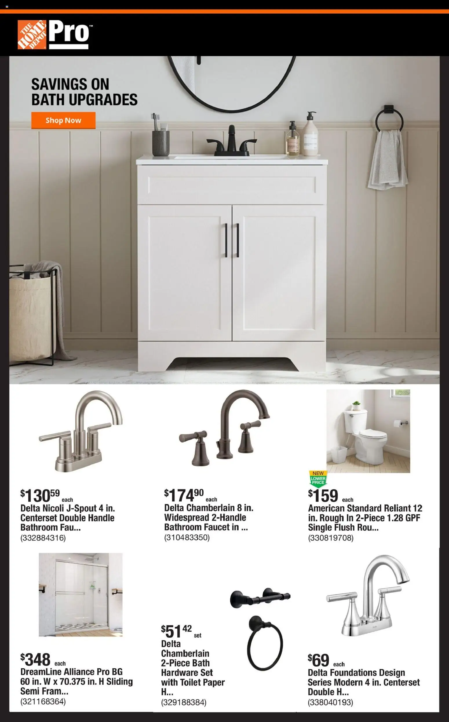 Ad Preview of Home Depot Home Depot Shop Pro Ad from 07/13/2026 - Toilet paper, Bath