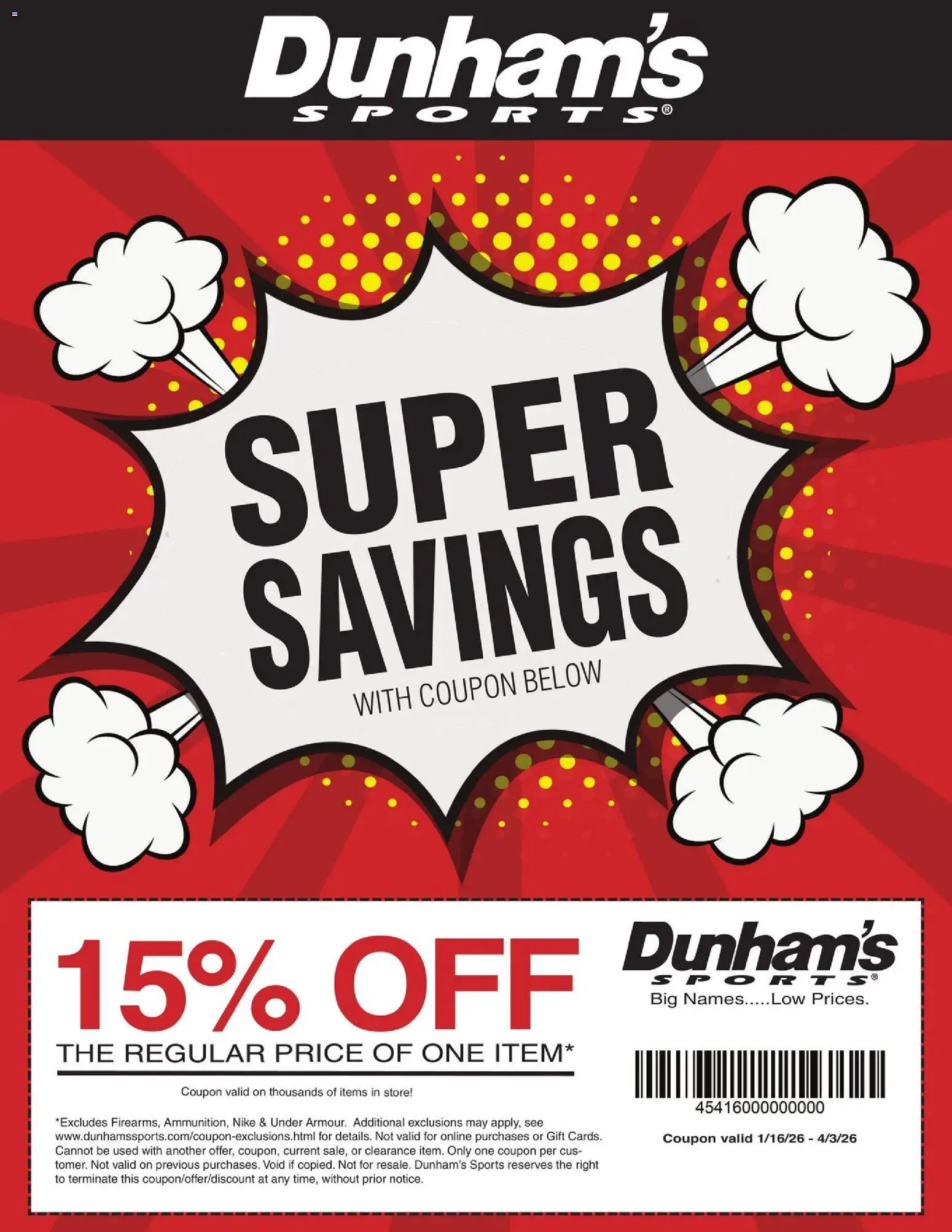 Ad Preview of Dunham's Sports Coupon from 02/27/2026