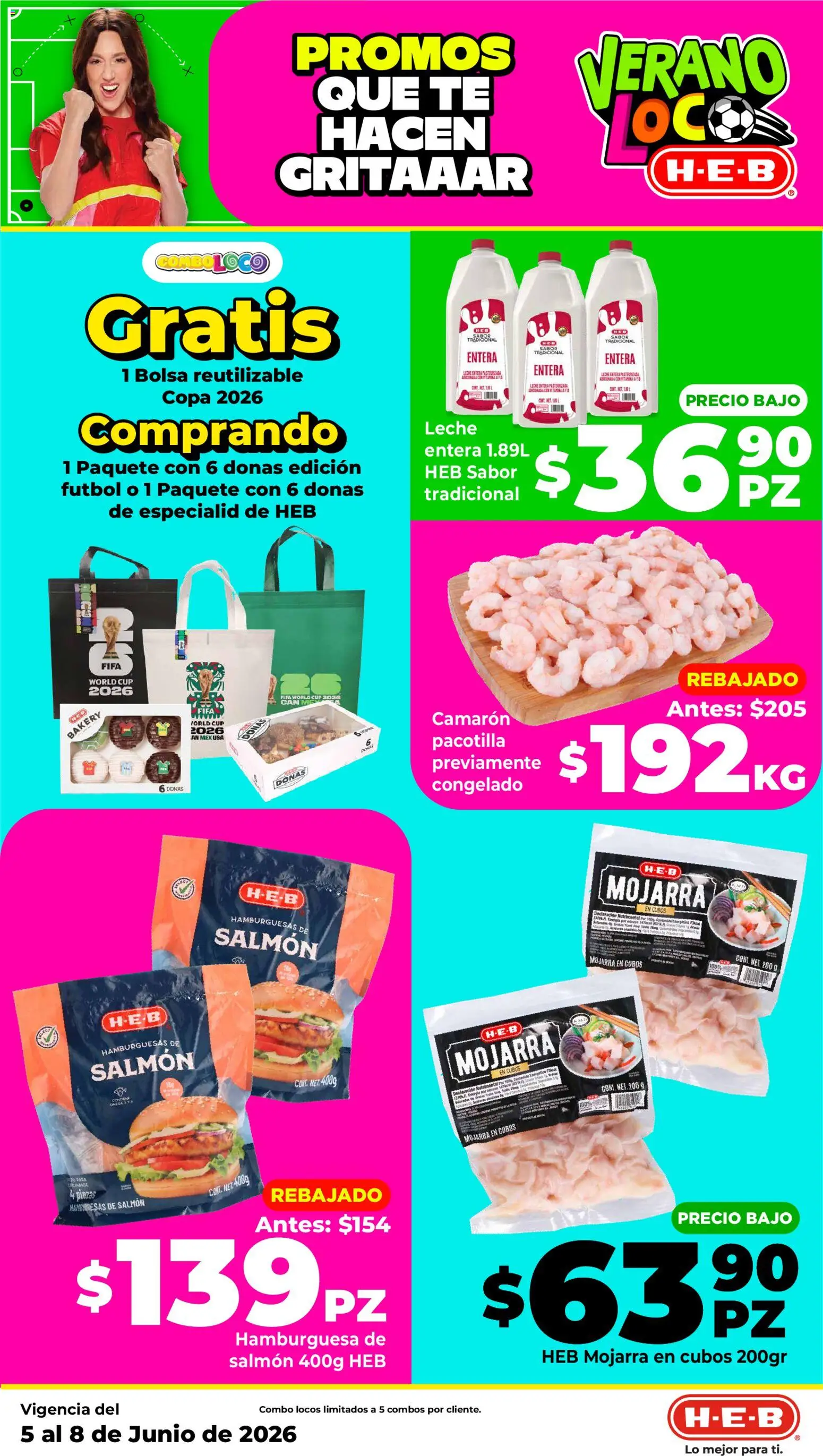Vista previa las ofertas de la tienda H-E-B - H-E-B folleto desde el 05/06/2026 - Hamburguesa, Té, Bolsa, Leche, Salmón