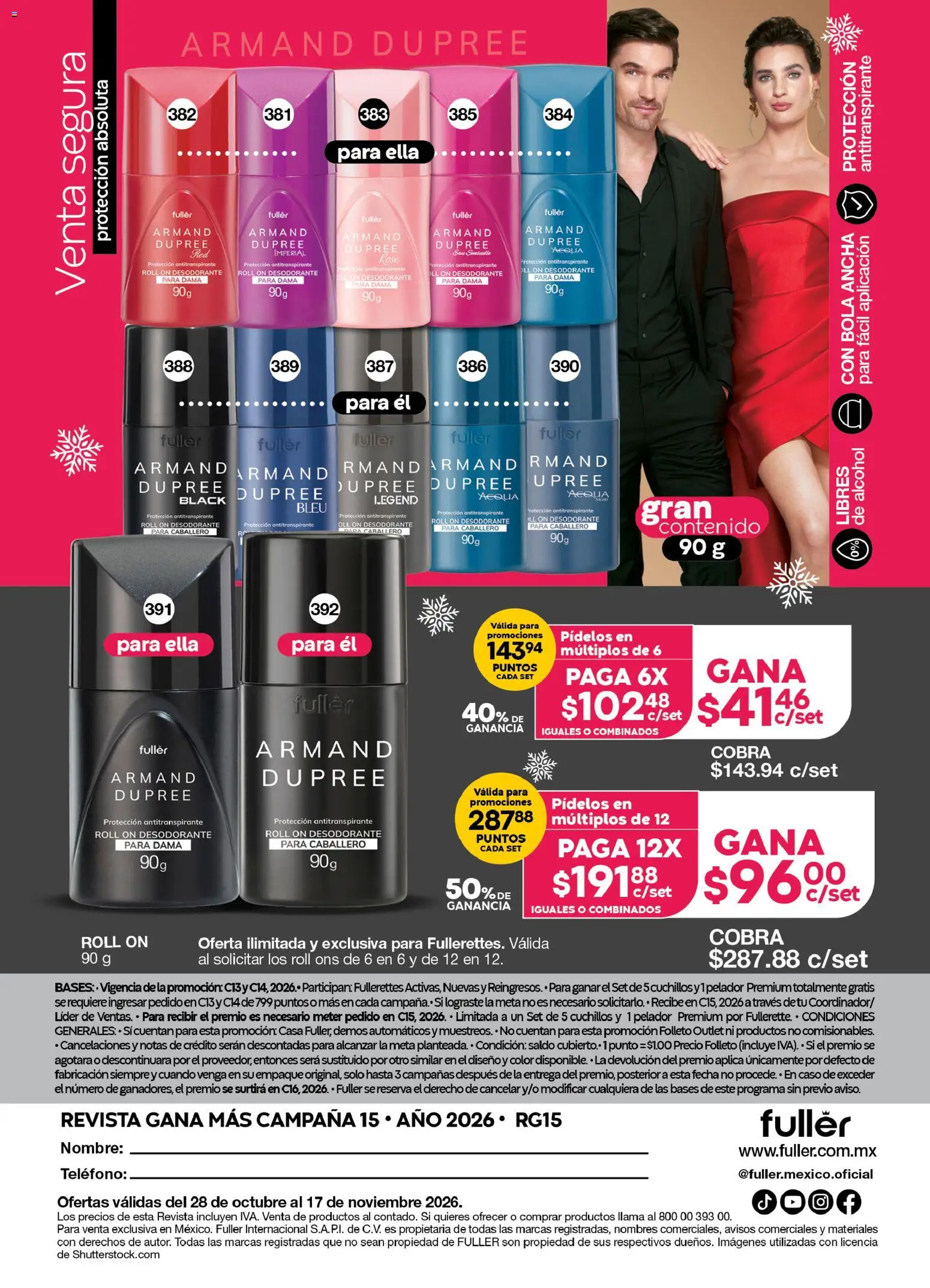 Vista previa las ofertas de la tienda Fuller - Fuller Gana Más 15 2026 desde el 28/10/2026 